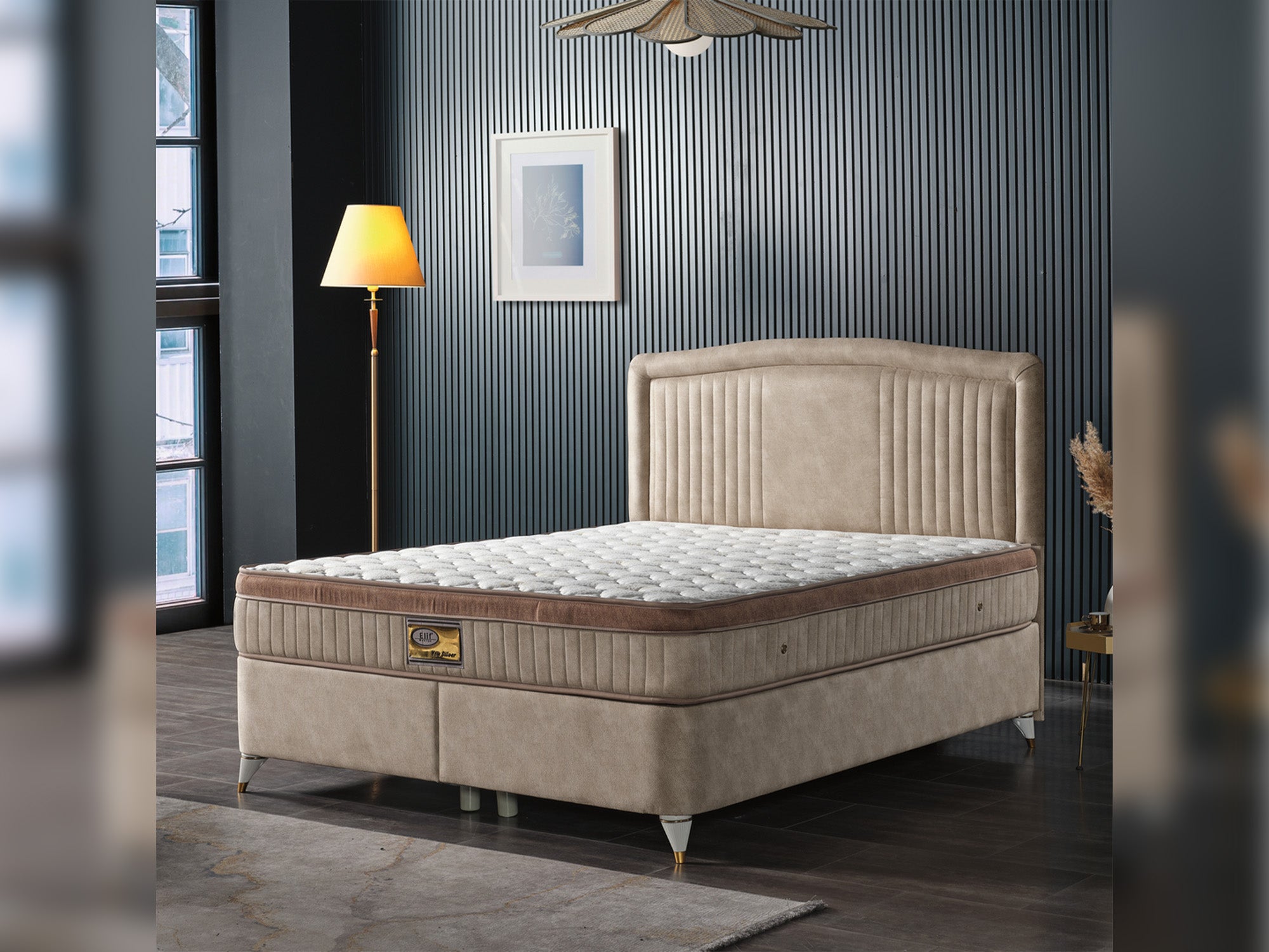 New Silver Storage Bed With Headboard