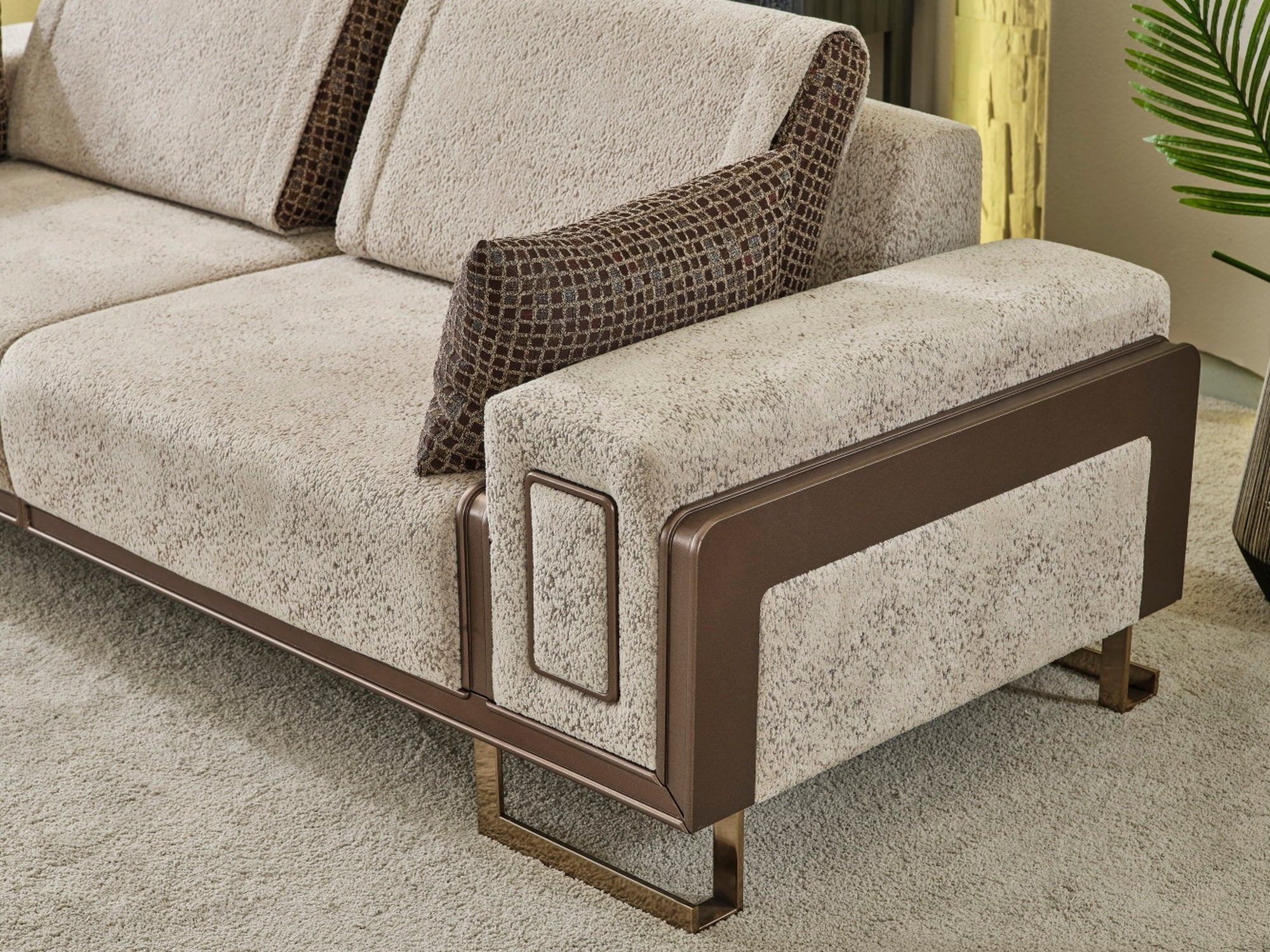 Nirvana Stationary 4 Seat Sofa Beige