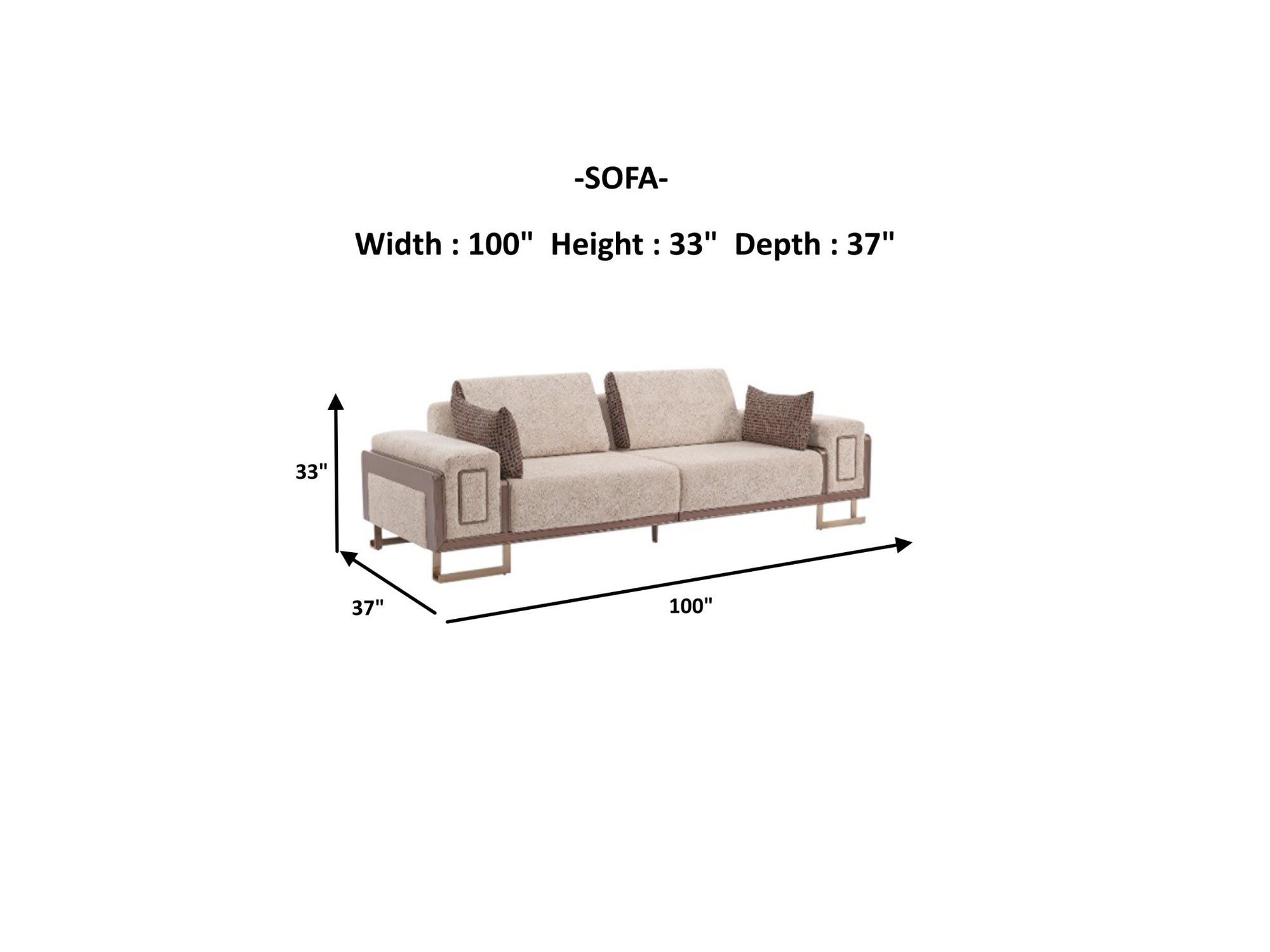 Nirvana Stationary 4 Seat Sofa Beige