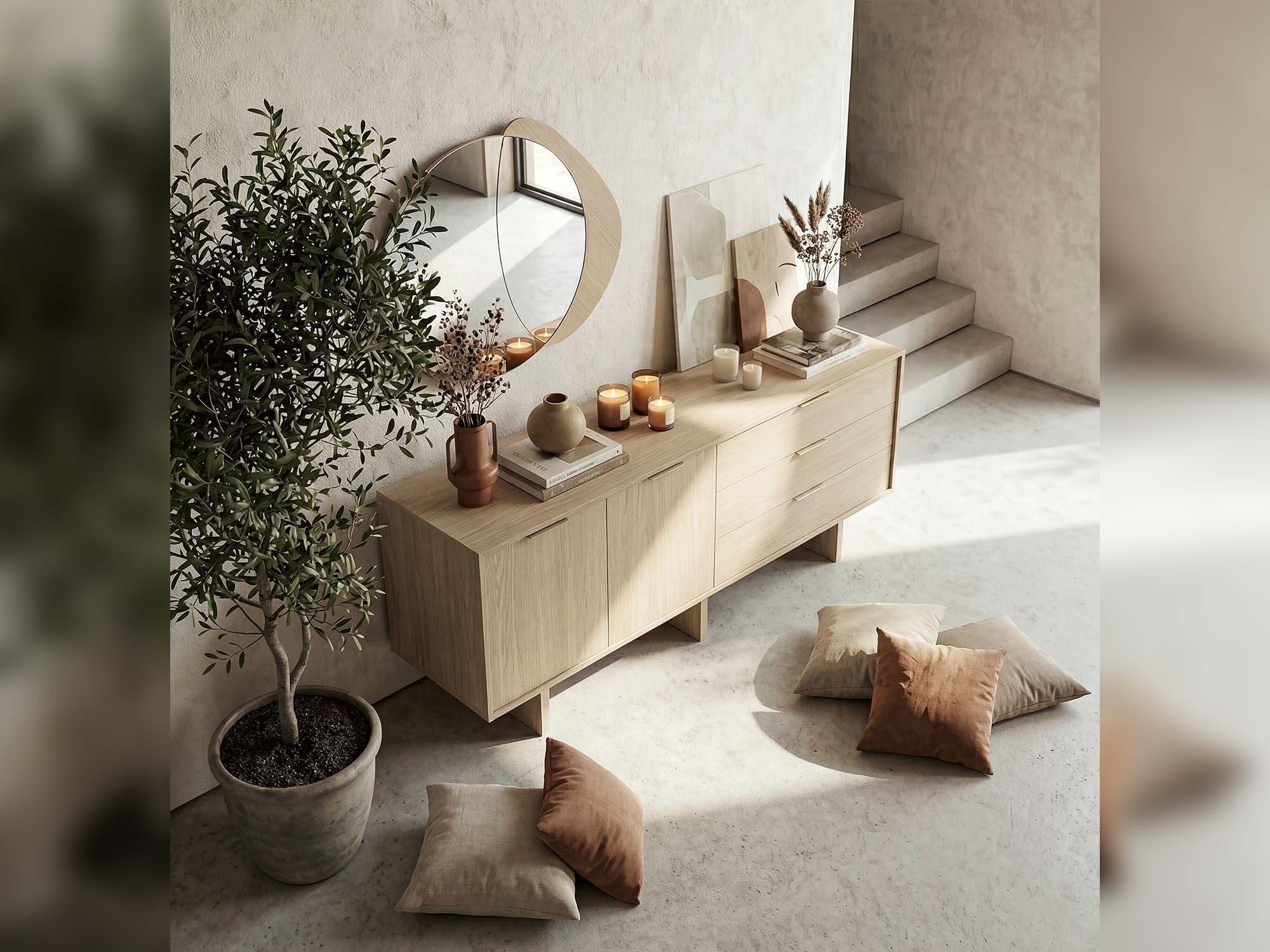 Nora Diningroom (Consol With Mirror & Dining Table & 6 Dining Chair)
