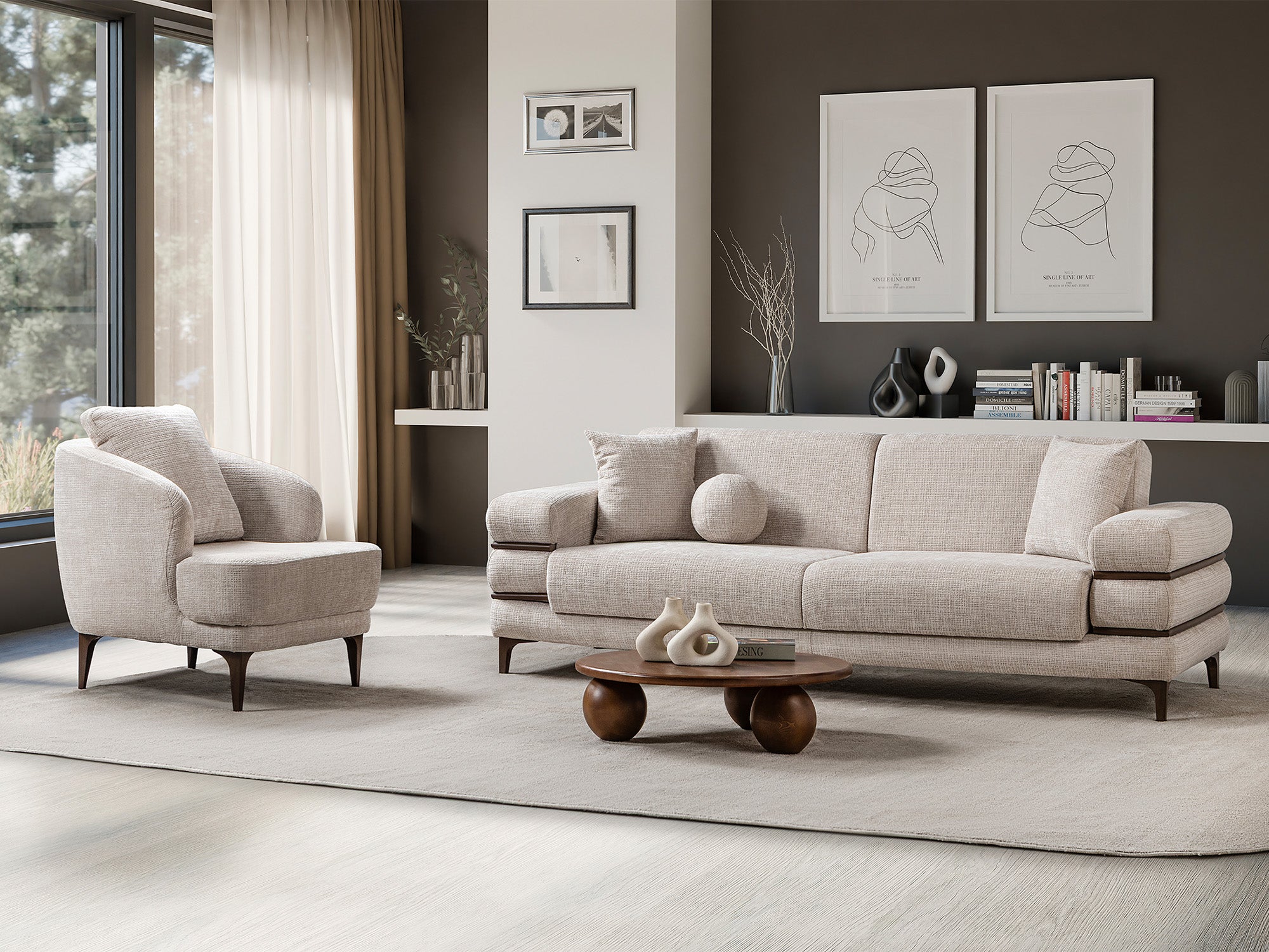 Odessa  3-pieces (Sofa & Loveseat & Chair) Livingroom Set