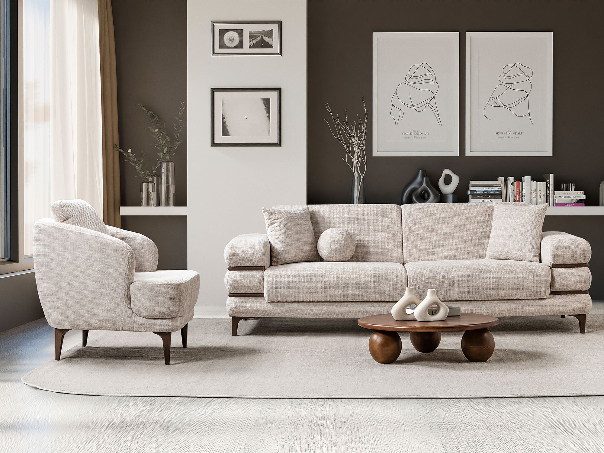 Odessa  3-pieces (Sofa & Loveseat & Chair) Livingroom Set