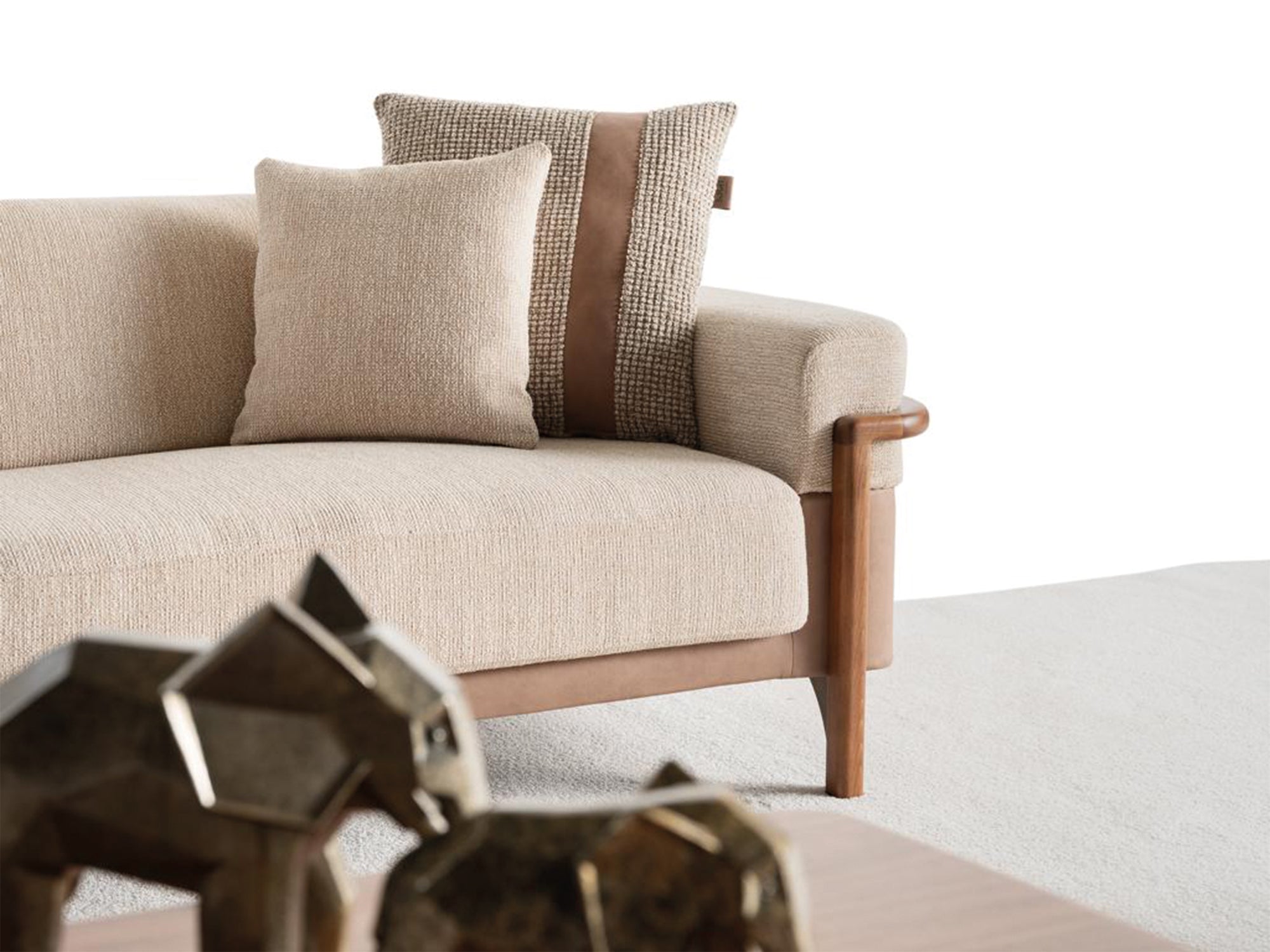 Odin 4-pieces (4 Seater Sofa &  3 Seater Sofa & 2 Chair) Livingroom Set Cream