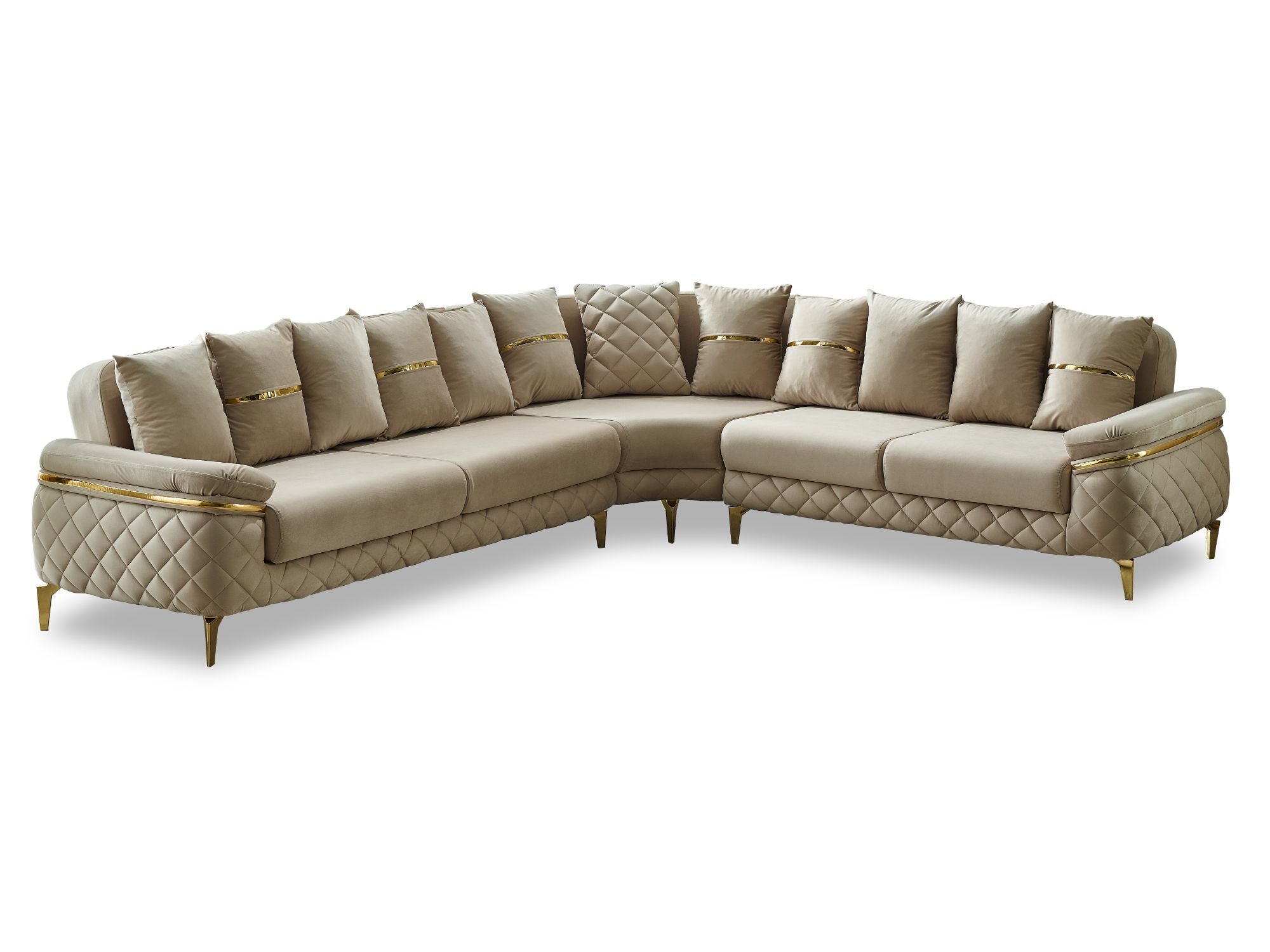 Orlando Convertible Sectional Sofa Beige
