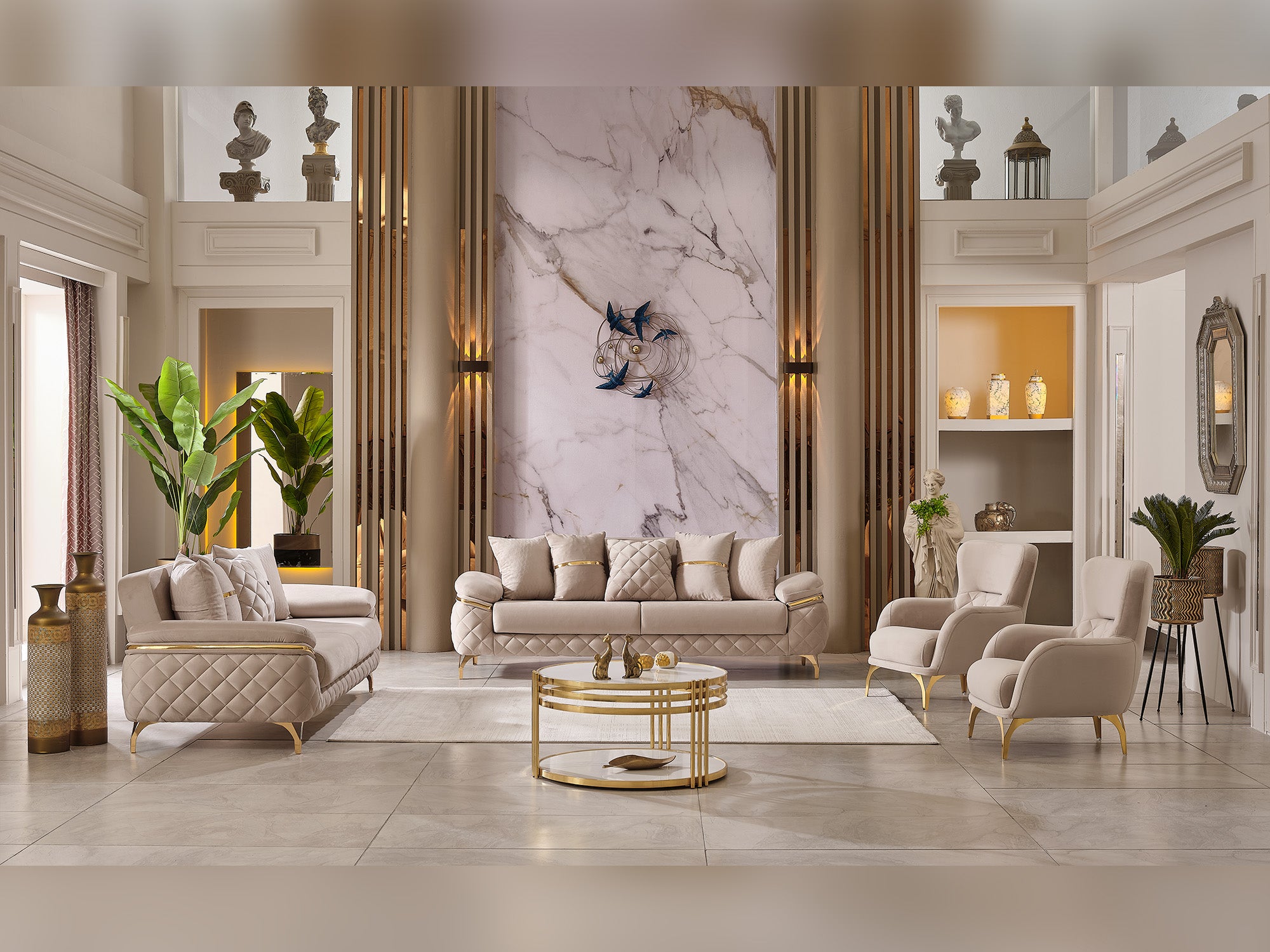 Orlando Convertible Loveseat Beige