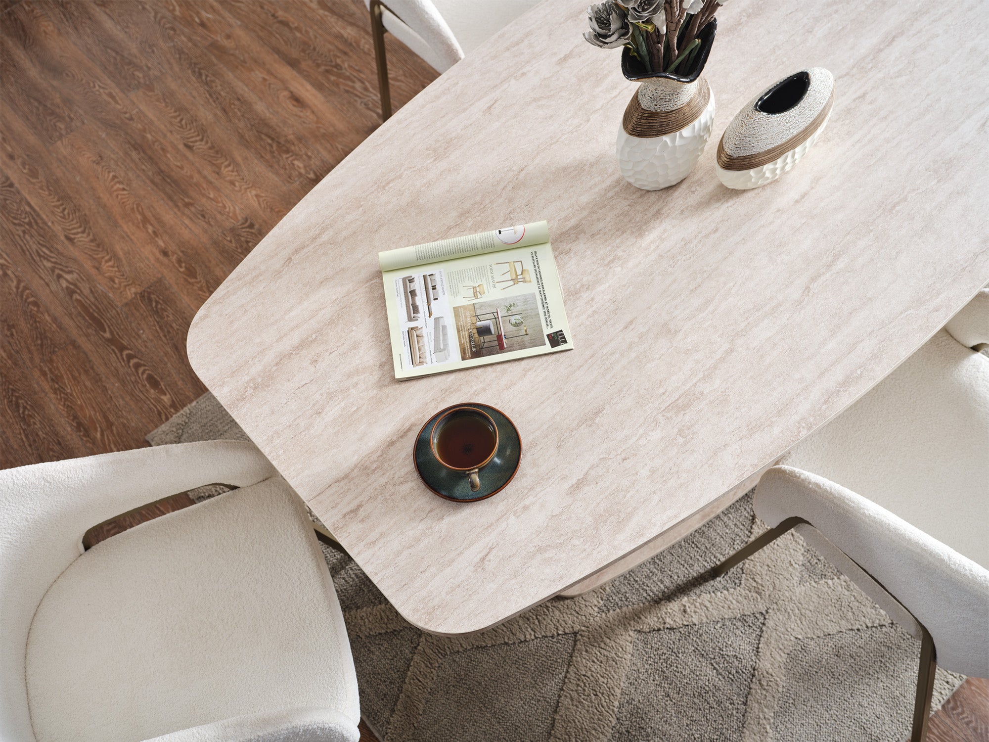 Pamukkale Diningroom (Consol With Mirror & Dining Table & 6 Dining Chair)