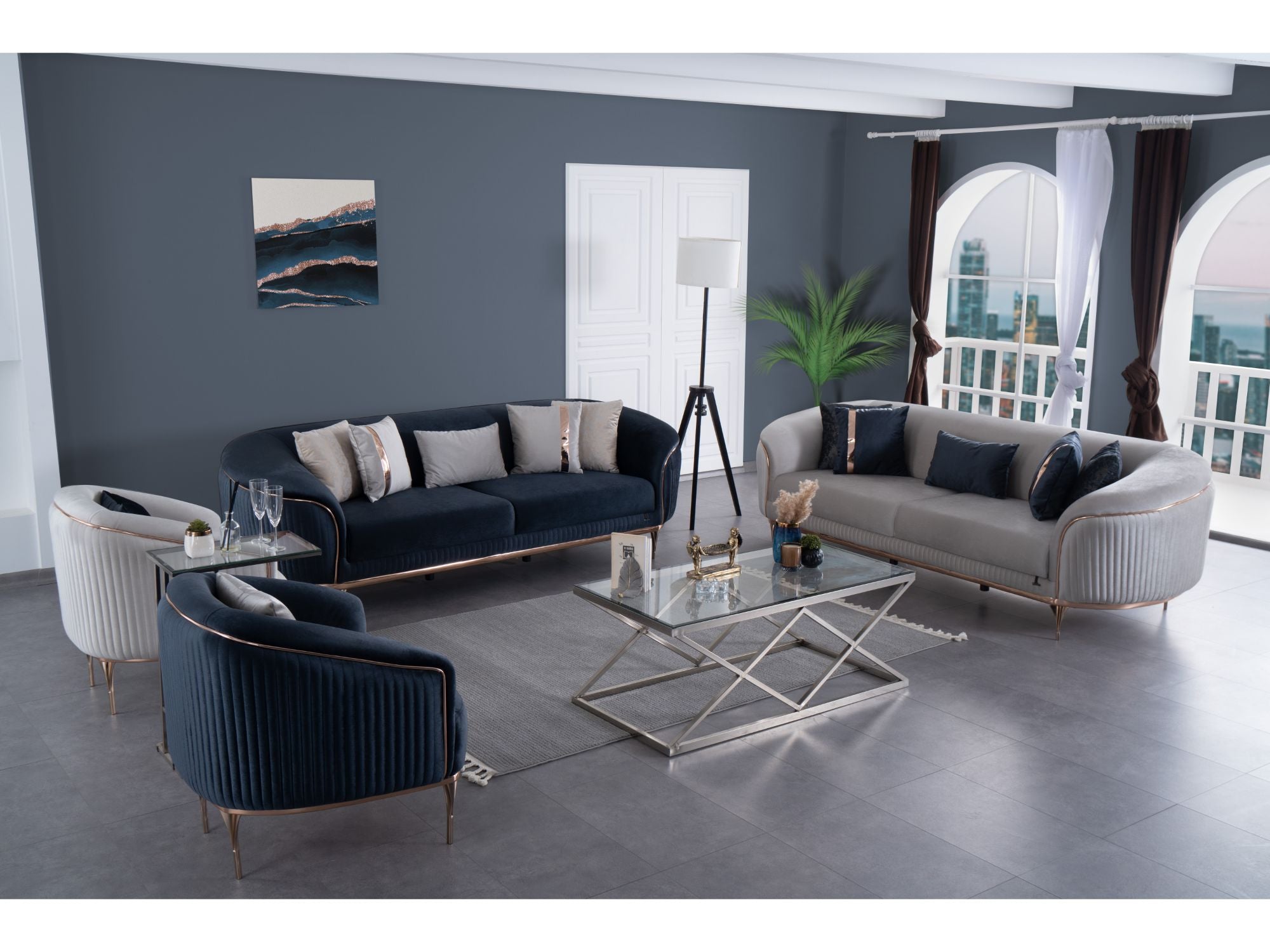 Pandora 4-pieces (2 Sofa & 2 Chair) Livingroom Set