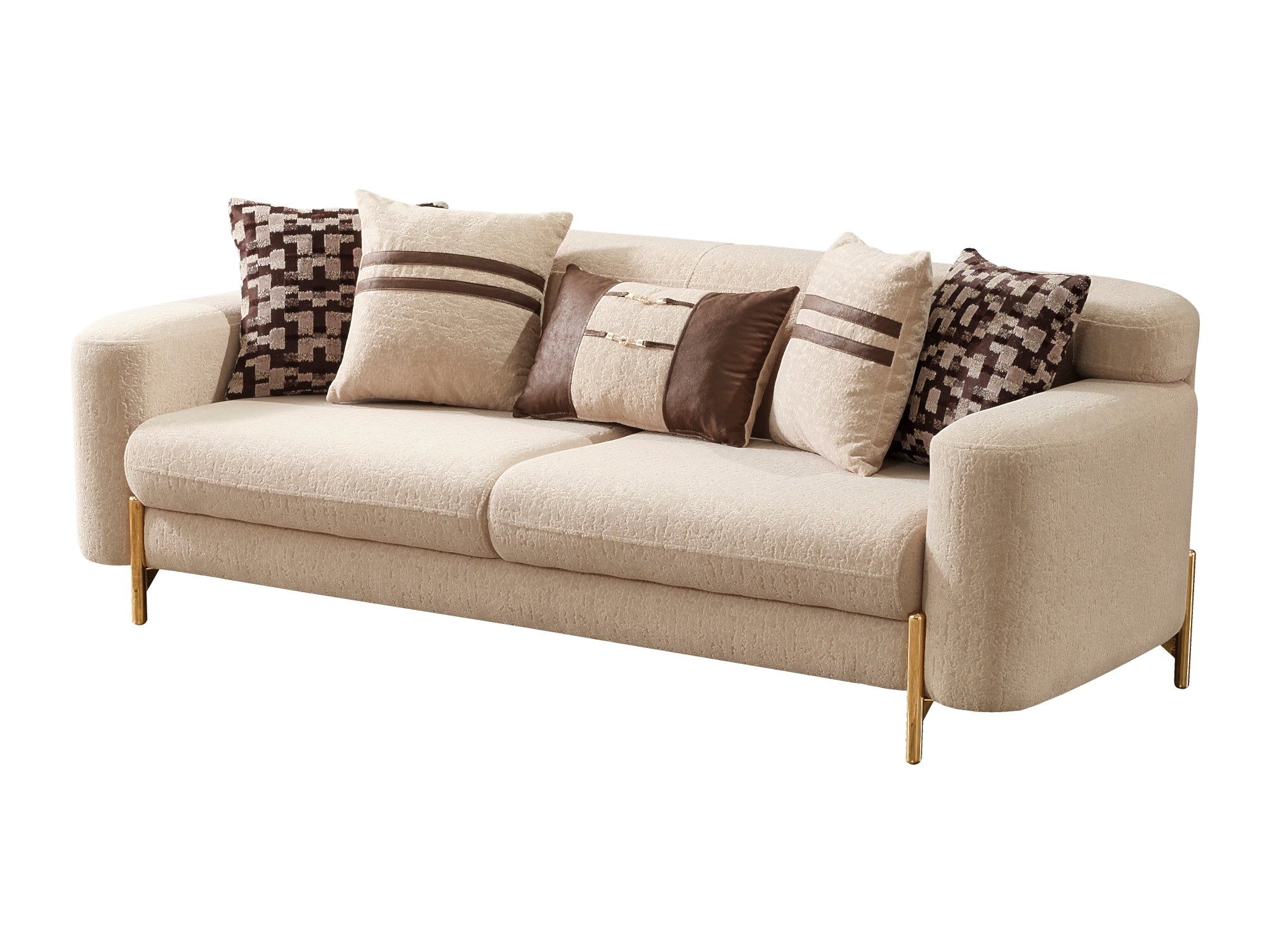 Shelby 3-pieces (Sofa & Loveseat & Chair) Livingroom Set Beige
