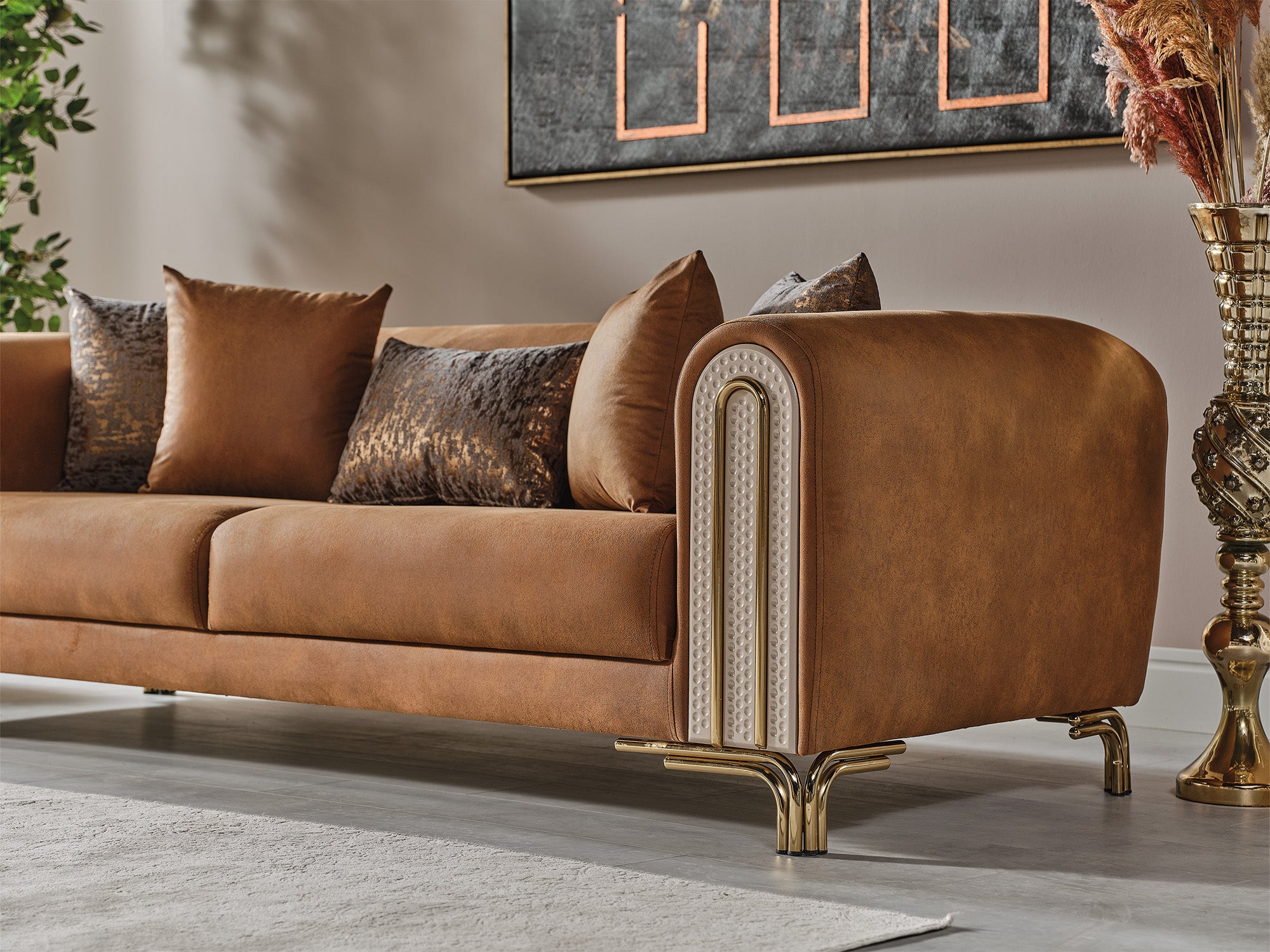 Paris 3-pieces (Sofa & Loveseat & Chair) Livingroom Set Brown