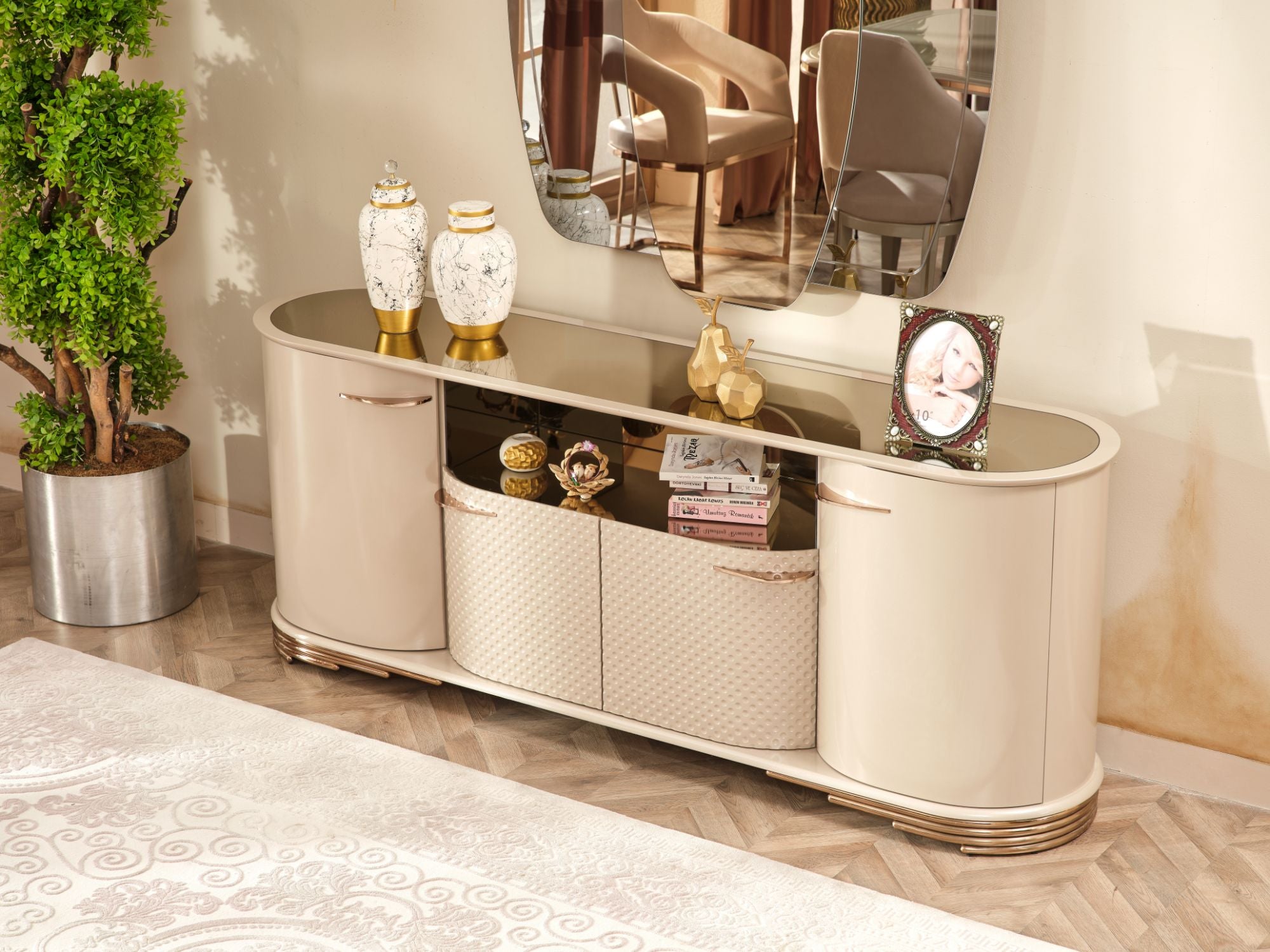 Paris Diningroom (Consol With Mirror & Dining Table & 6 Dining Chair)
