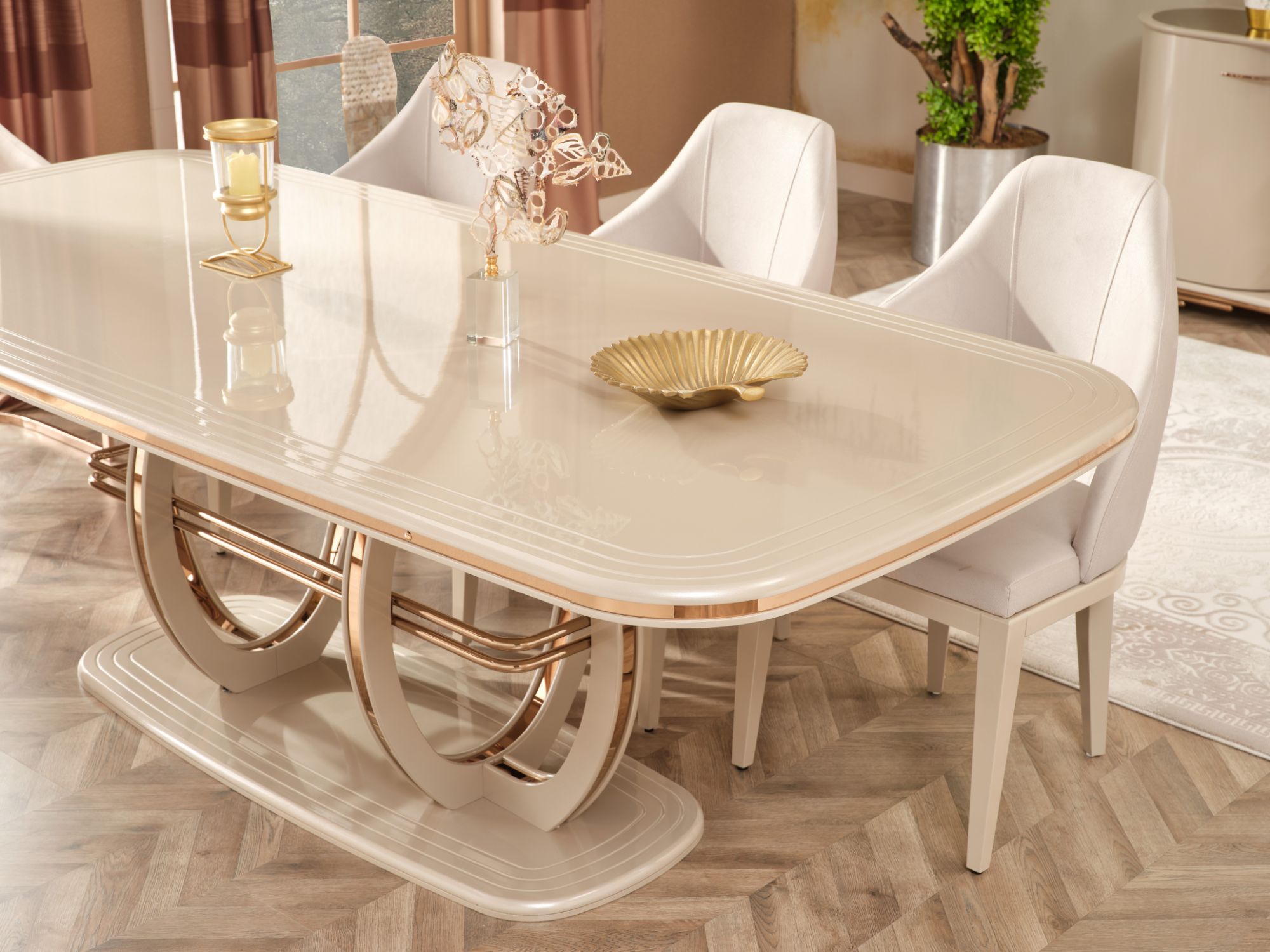 Paris Diningroom (Consol With Mirror & Dining Table & 6 Dining Chair)