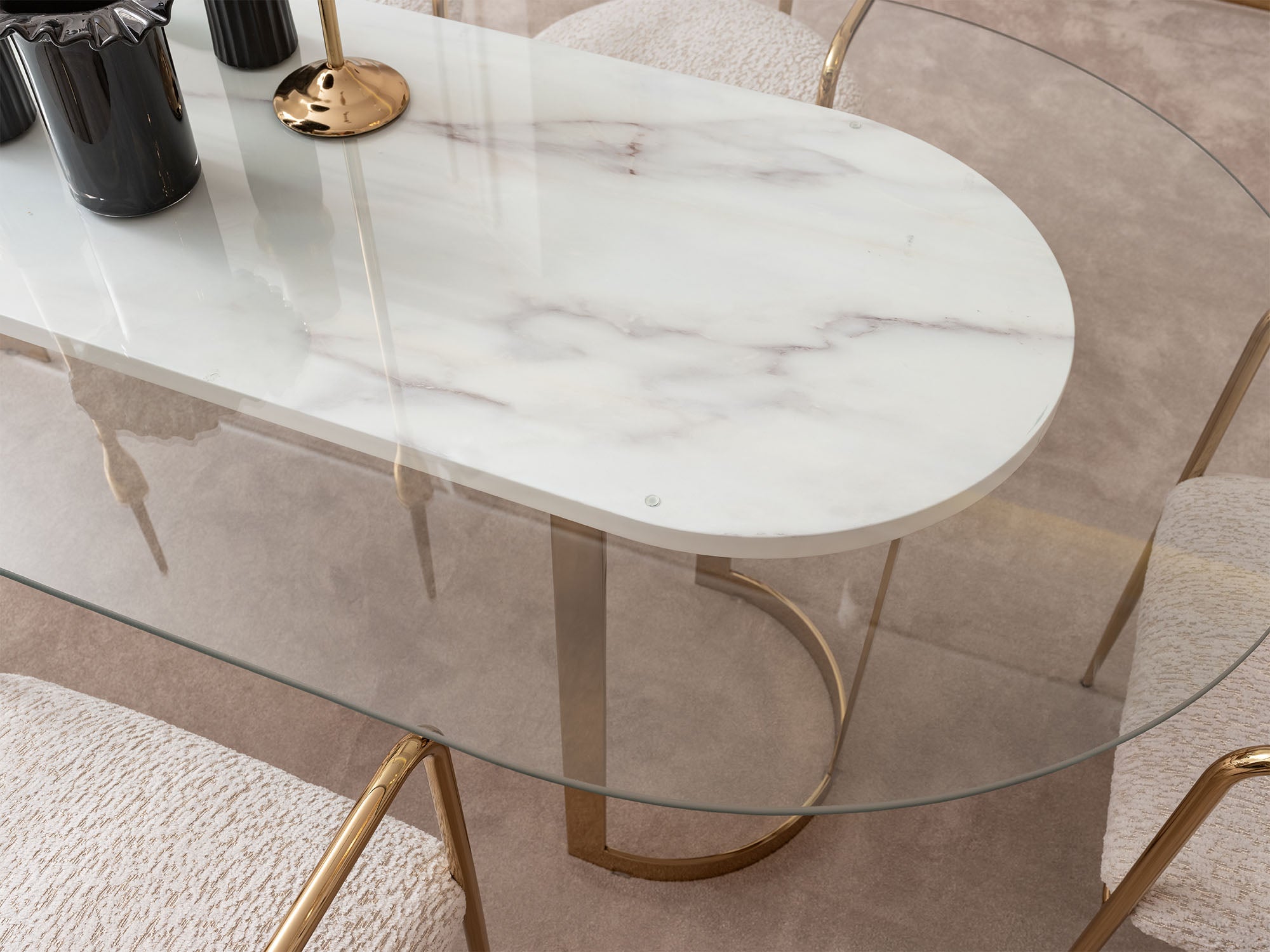 Parma Diningroom (Consol With Mirror & Dining Table & 6 Dining Chair)