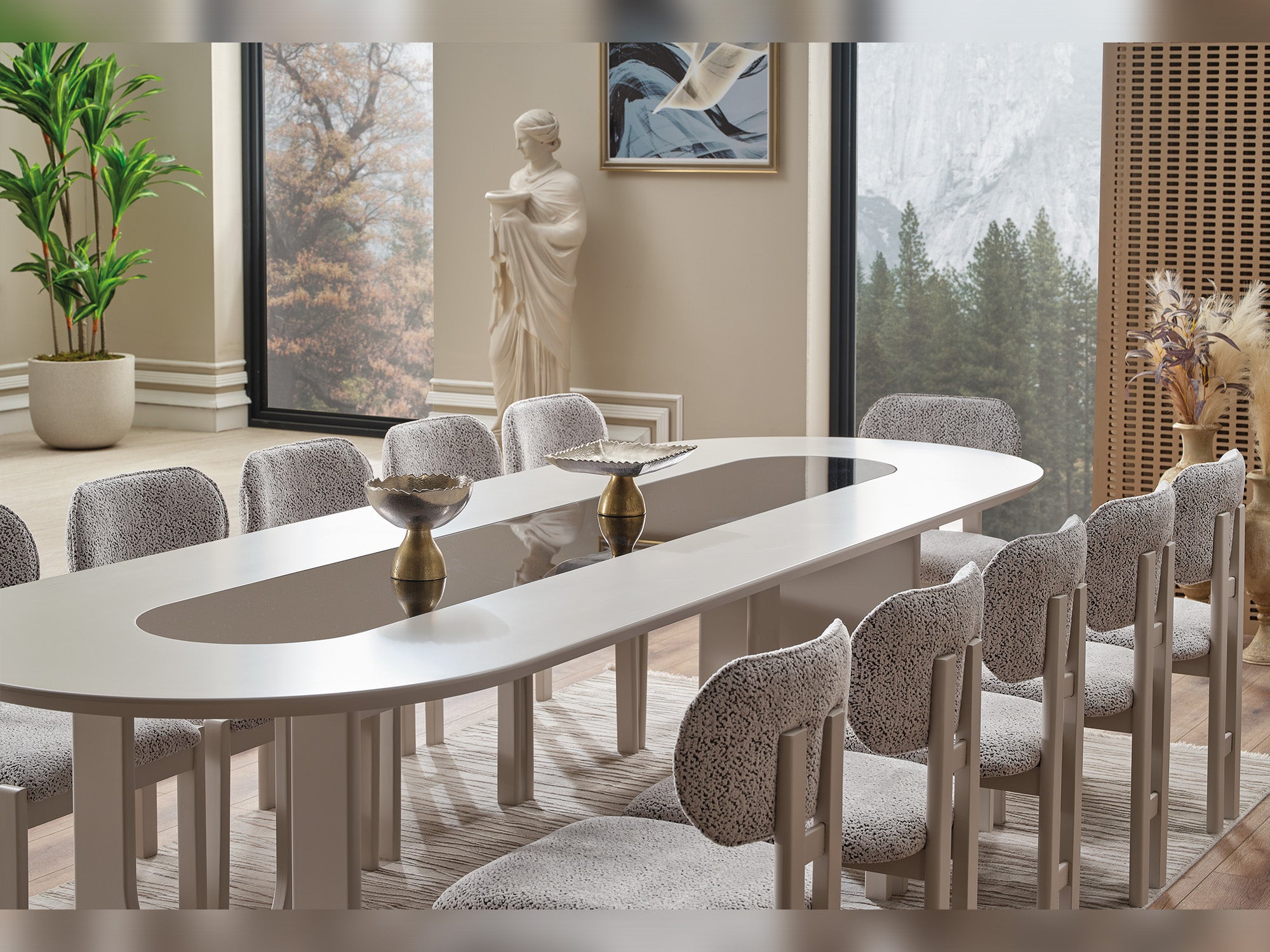 Parma Diningroom (Consol With Mirror & Dining Table & 6 Dining Chair)