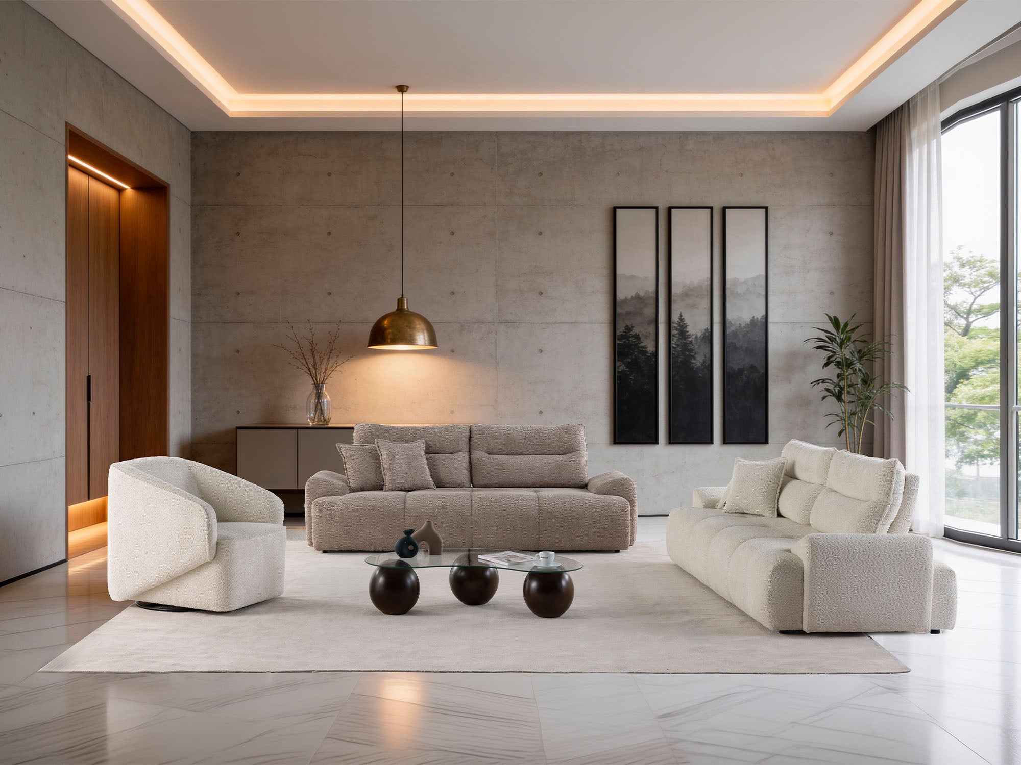 Peonya 4-pieces (2 Sofa & 2 Chair) Livingroom