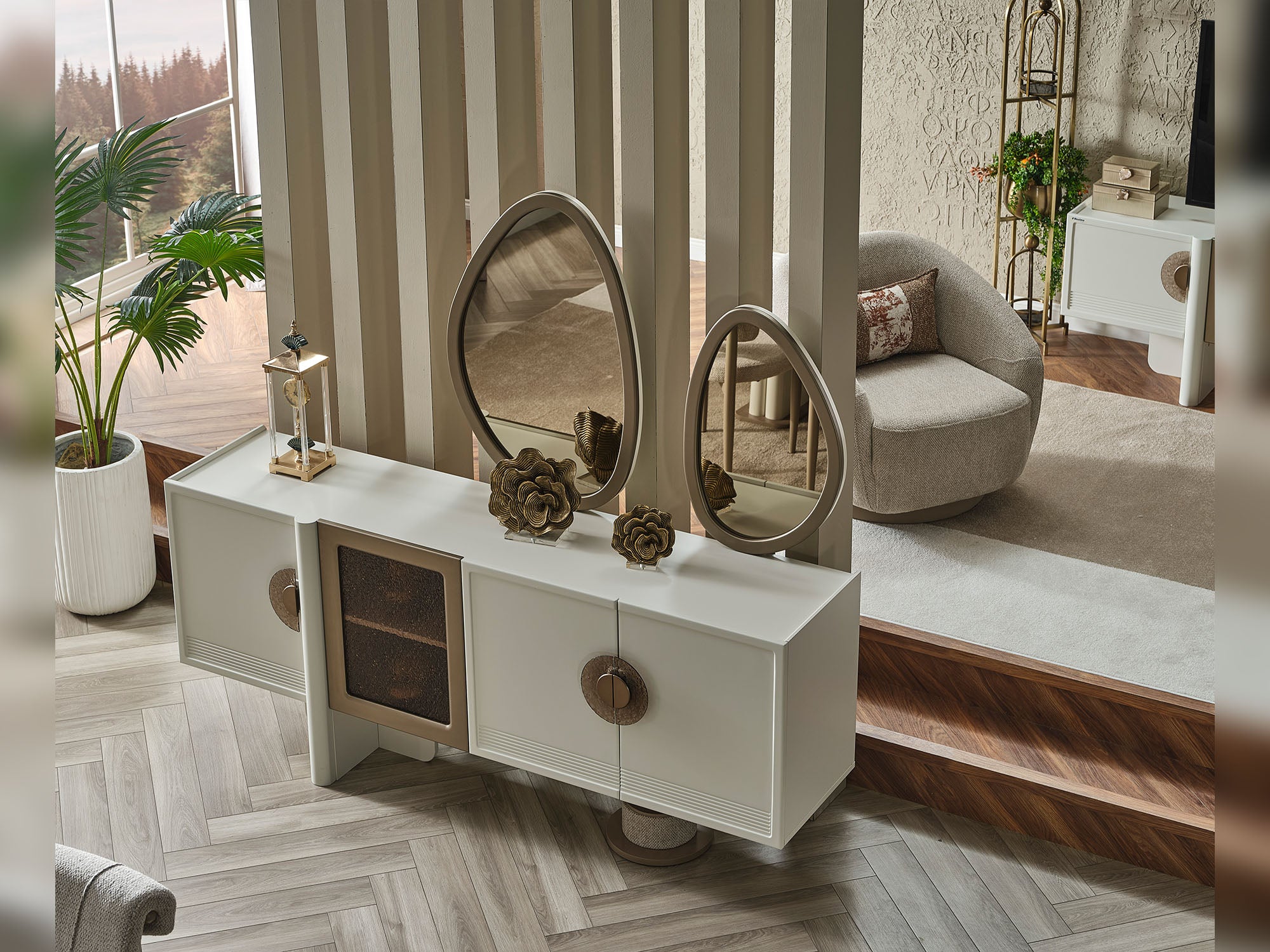 Prag Max Diningroom (Consol With Mirror & Dining Table & 6 Dining Chair)