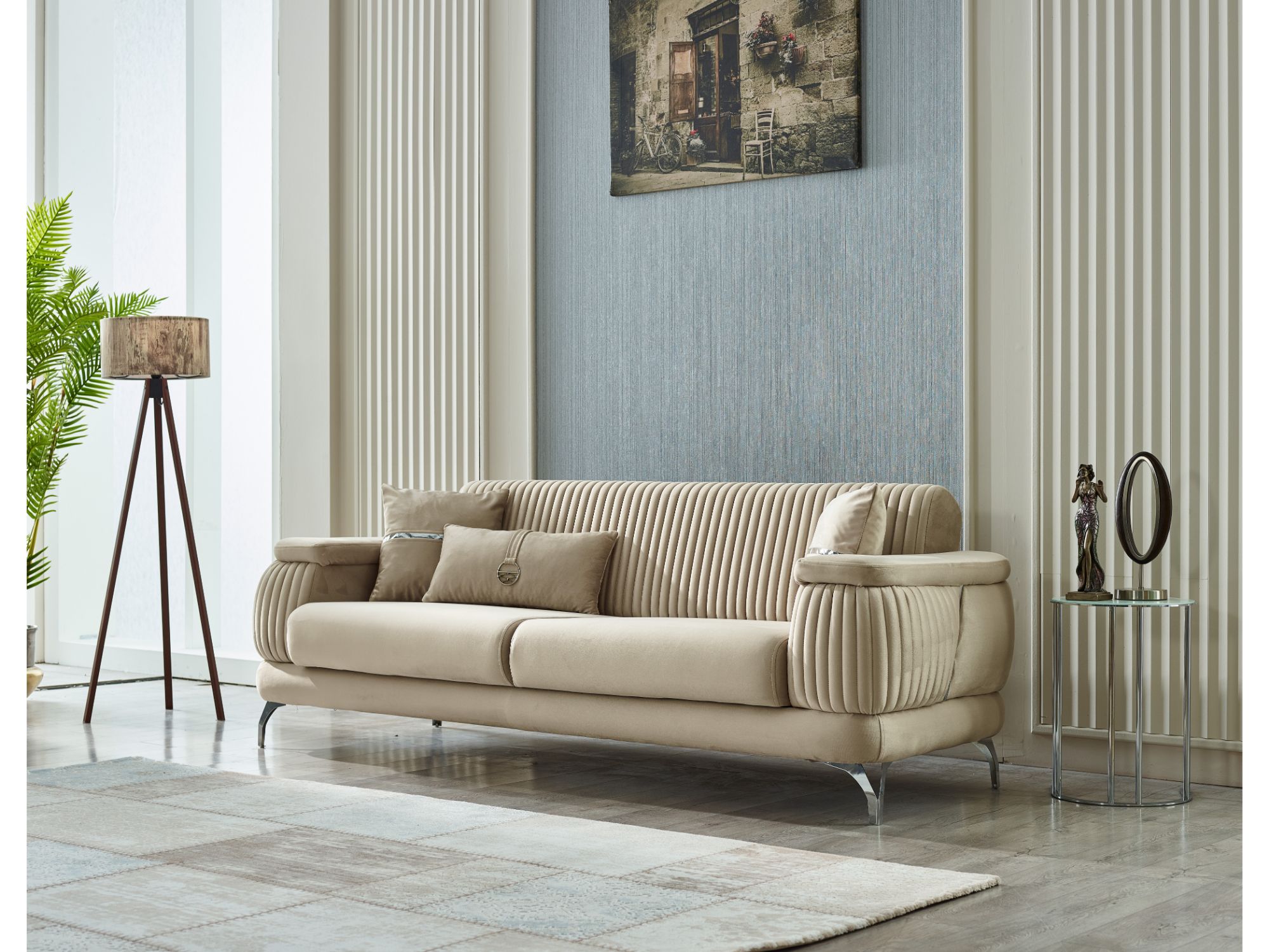 Resital 3-pieces (Sofa & Loveseat & Chair) Livingroom Set Beige