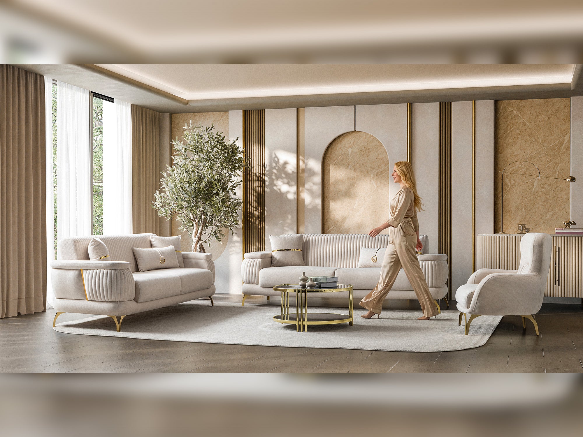 Resital 3-pieces (Sofa & Loveseat & Chair) Livingroom Set