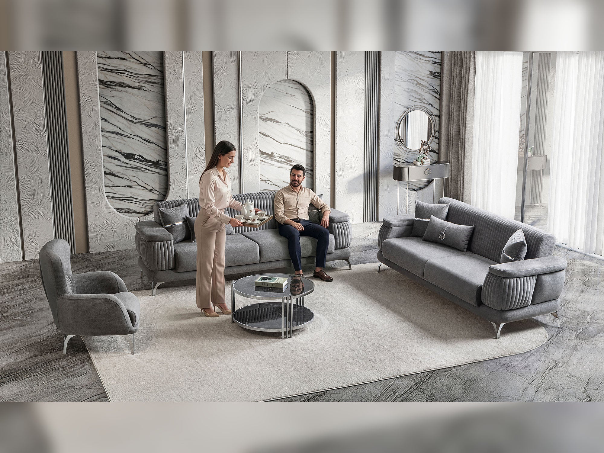Resital 3-pieces (Sofa & Loveseat & Chair) Livingroom Set