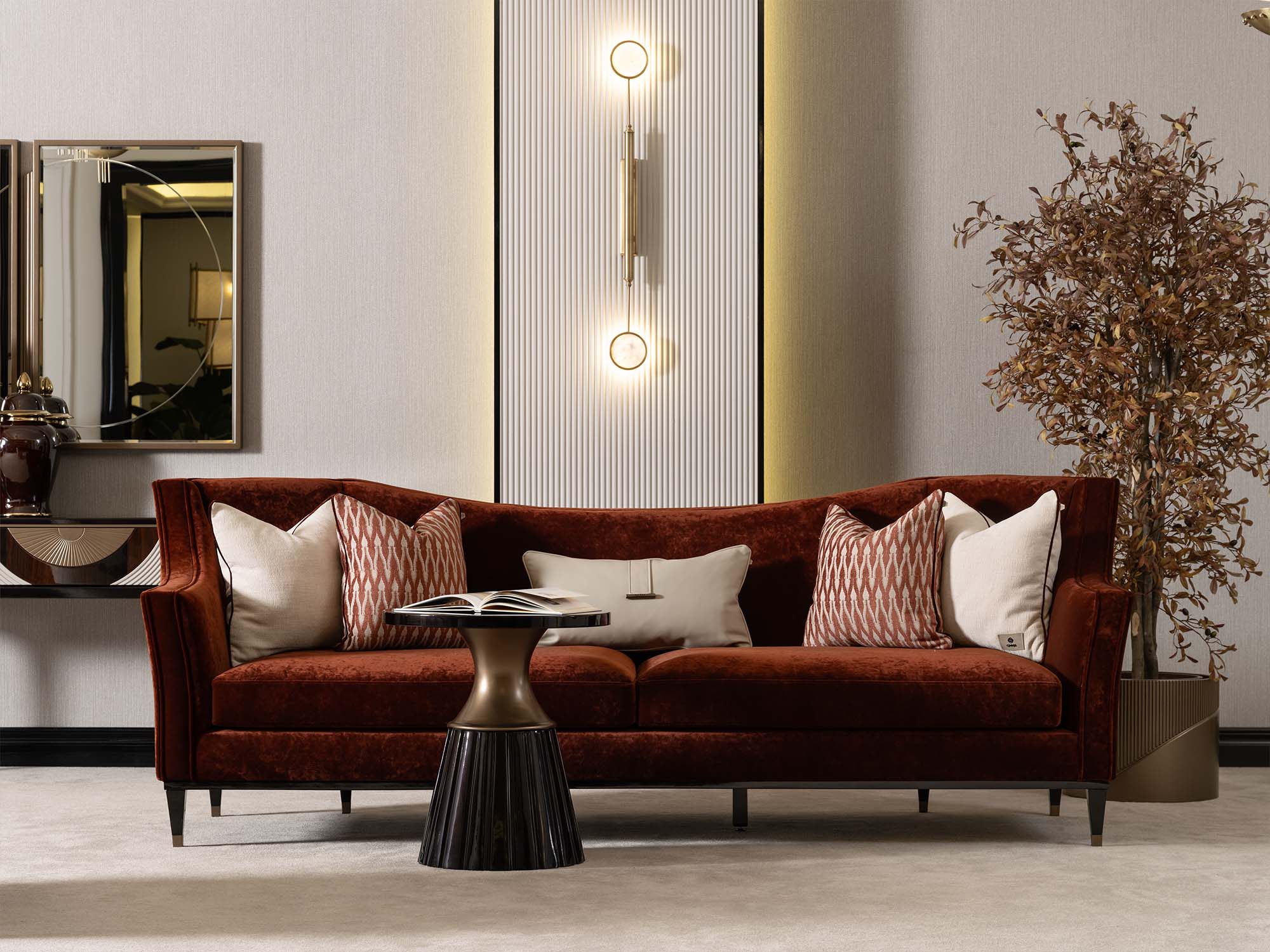 Revora 4-pieces (1 Four Seater Lux Sofa & 1 Four Seater Sofa & 2 Chair) Livingroom