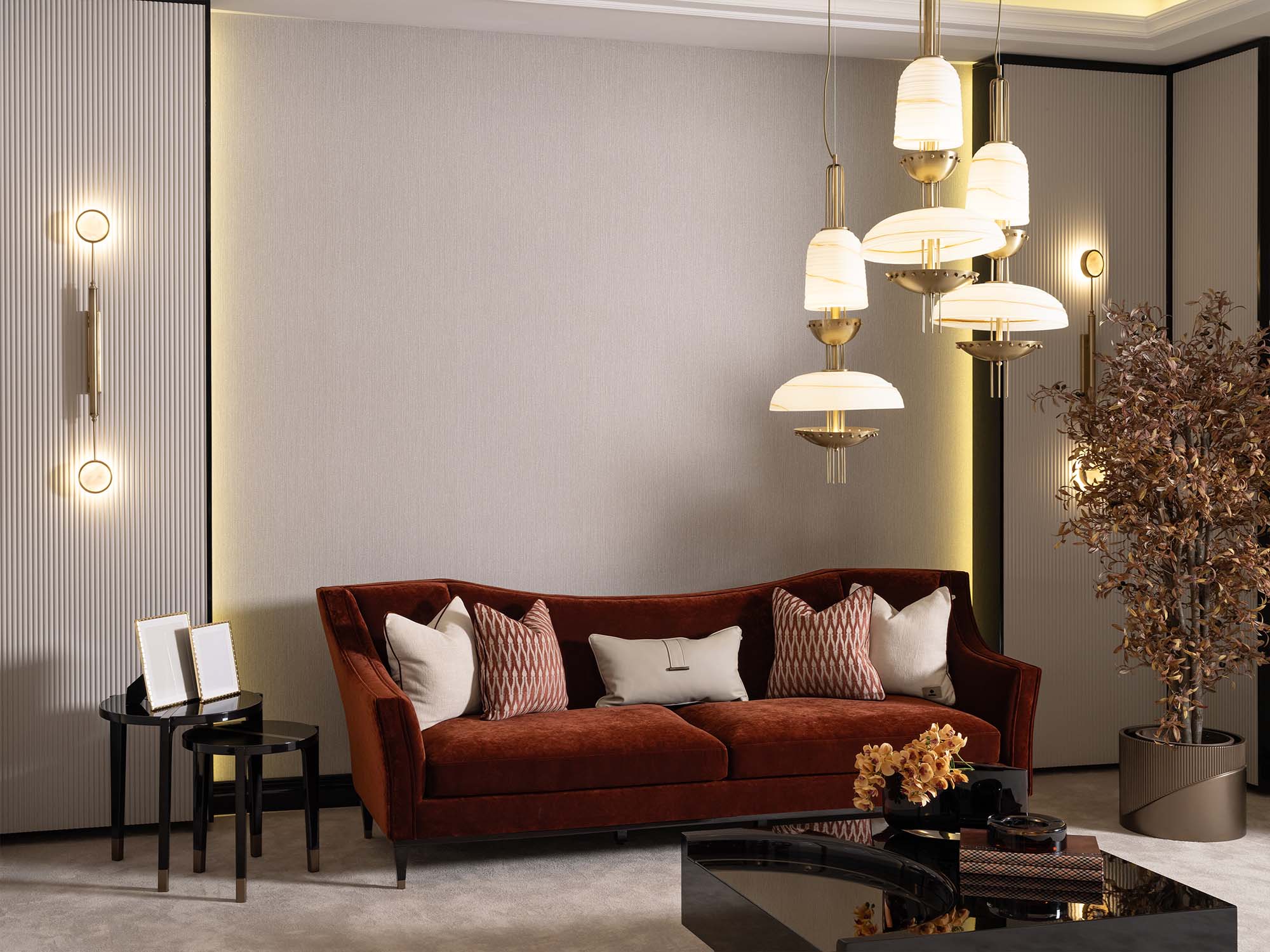 Revora 4-pieces (1 Four Seater Lux Sofa & 1 Four Seater Sofa & 2 Chair) Livingroom
