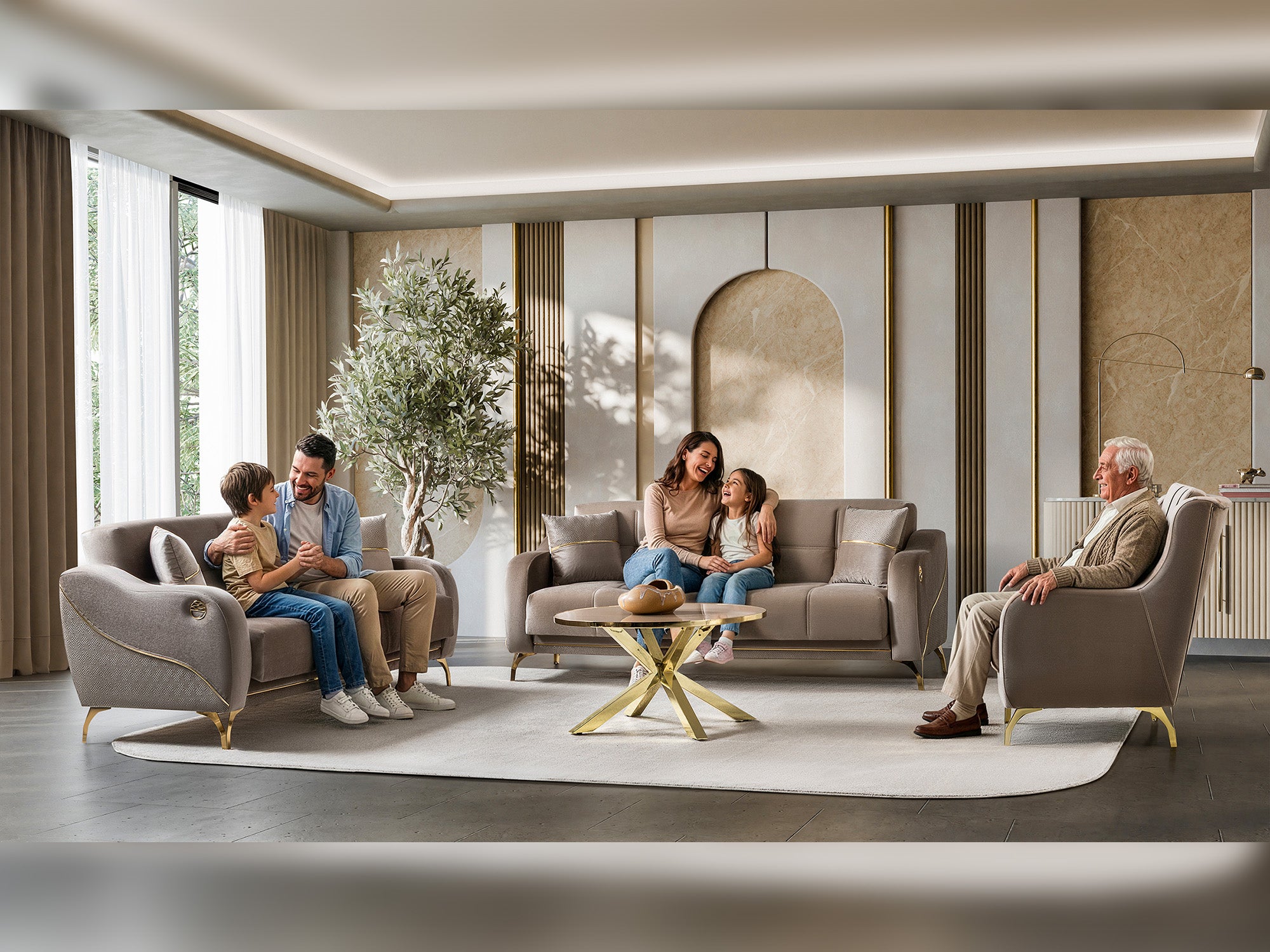 Rolex 3-pieces (Sofa & Loveseat & Chair) Livingroom Set