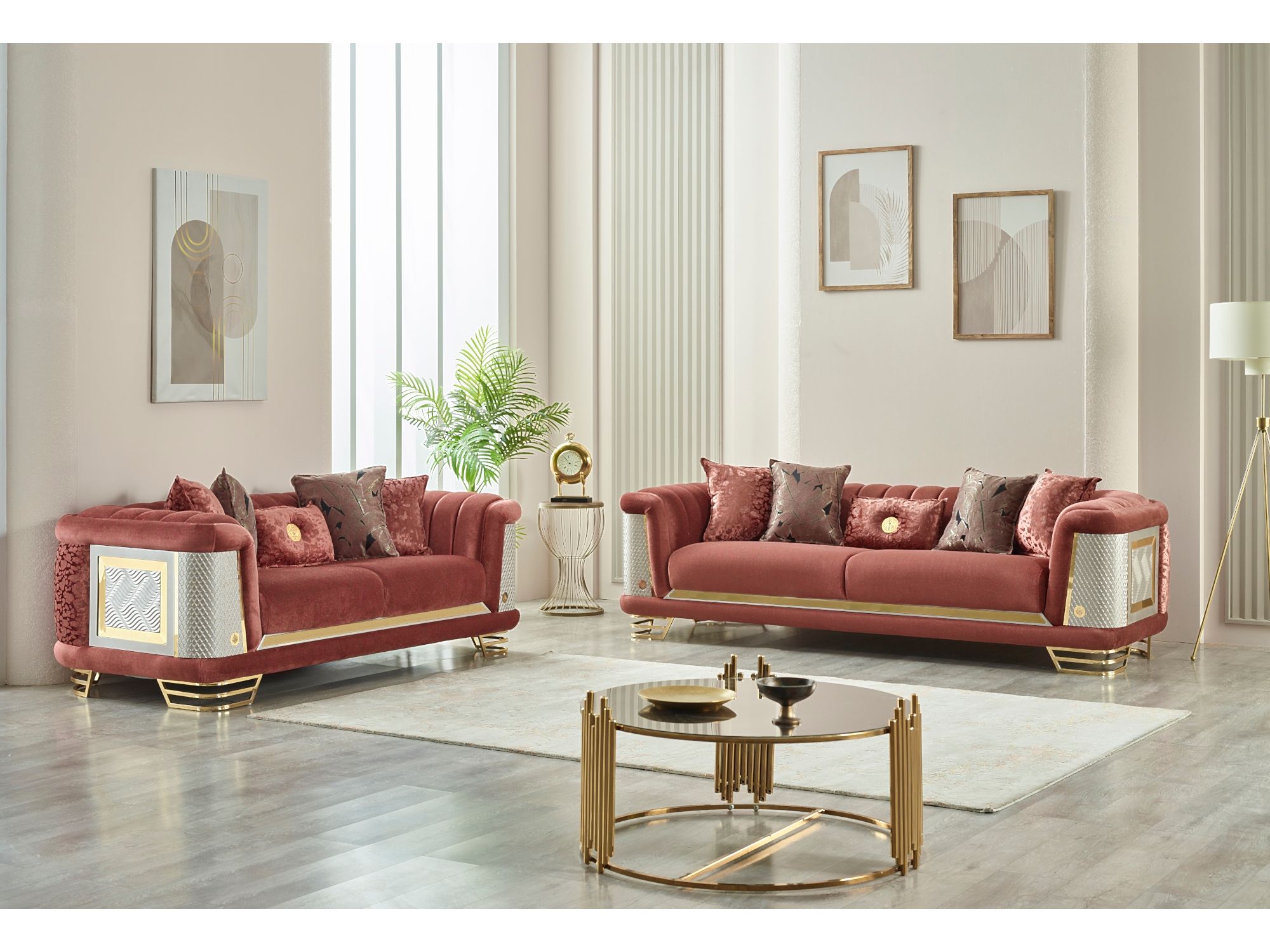 Romans Stationary Loveseat Brick