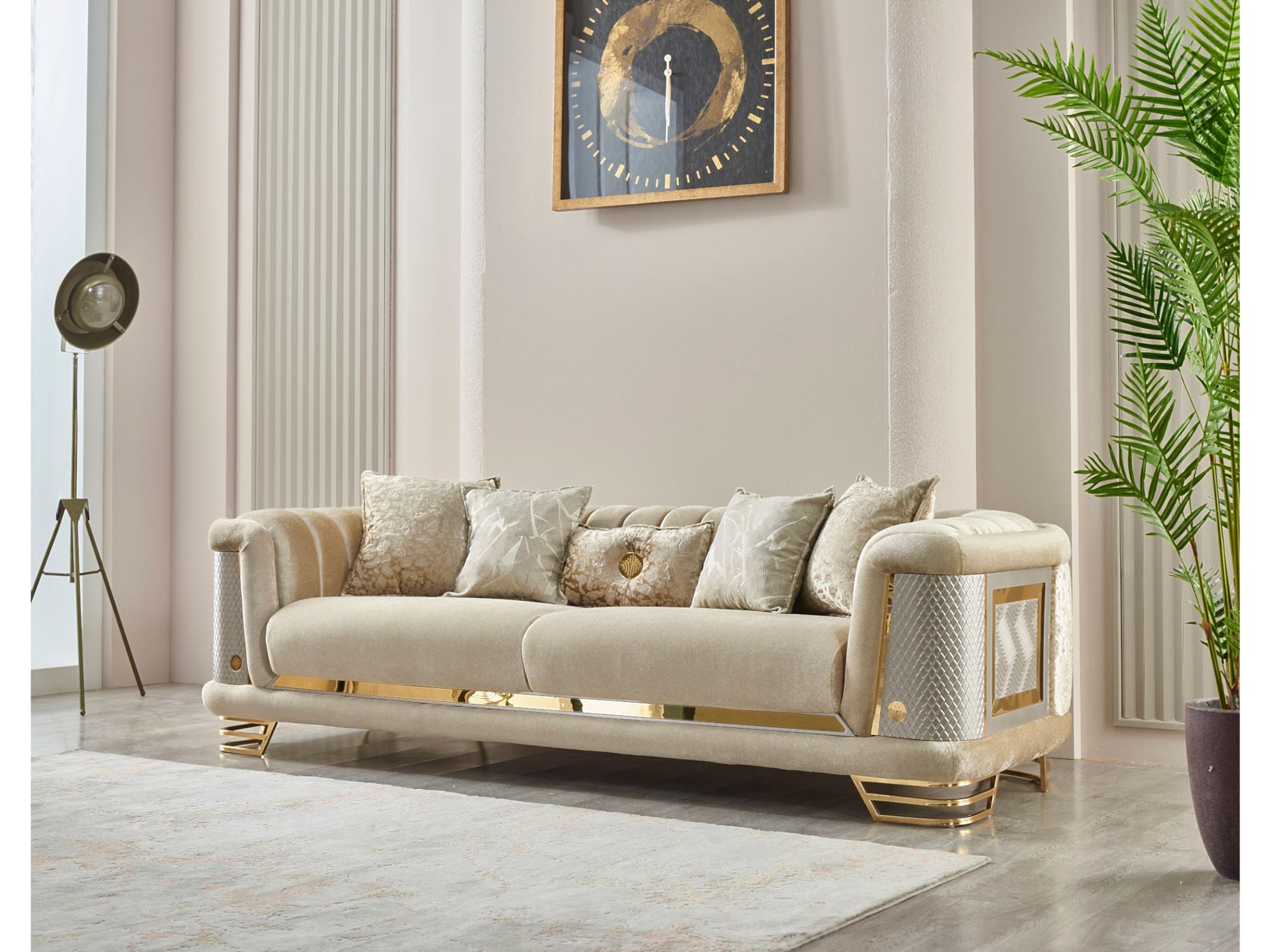 Romans Stationary Sofa Beige