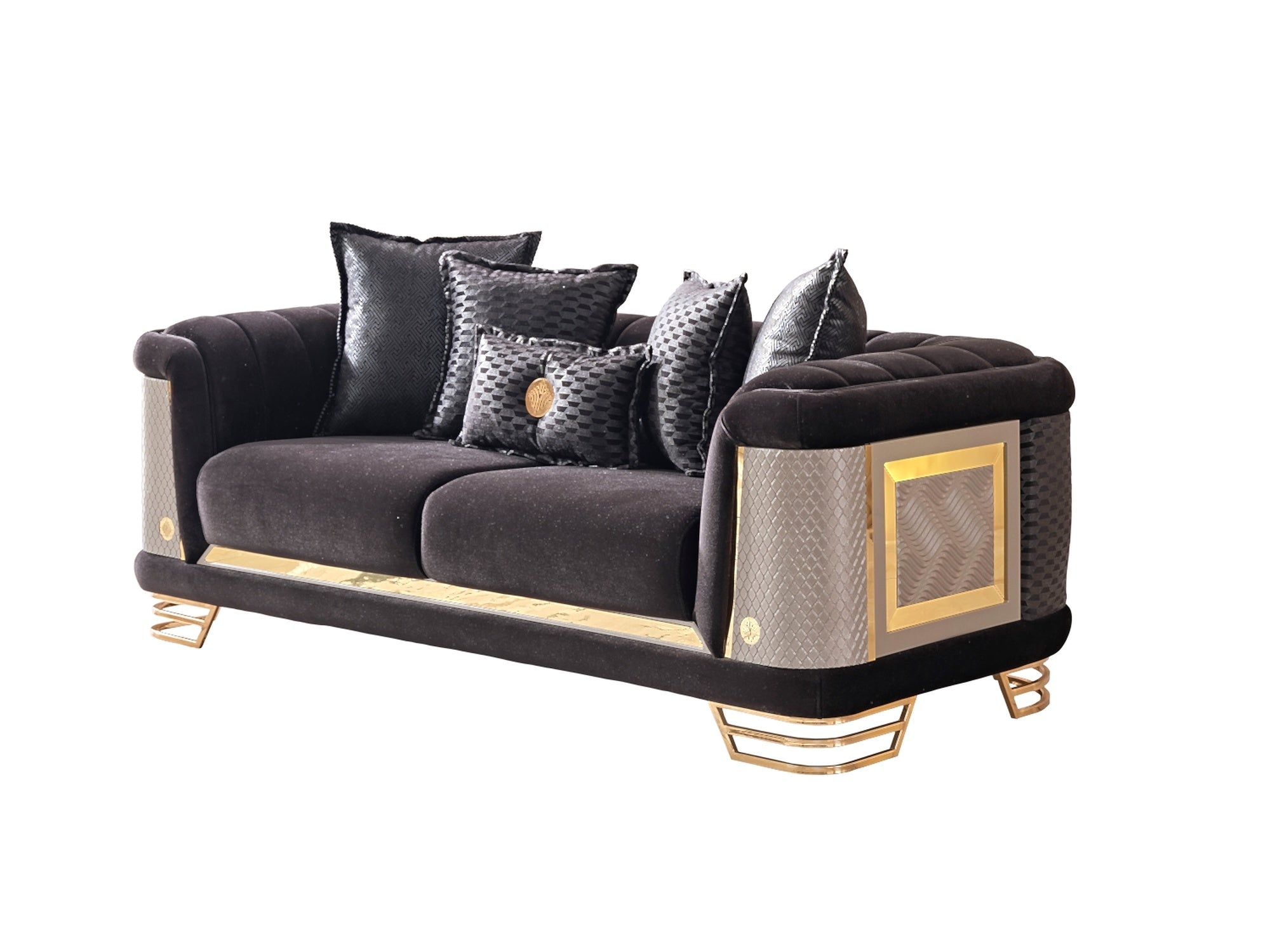 Romans 3-pieces (Sofa & Loveseat & Chair) Livingroom Set Black