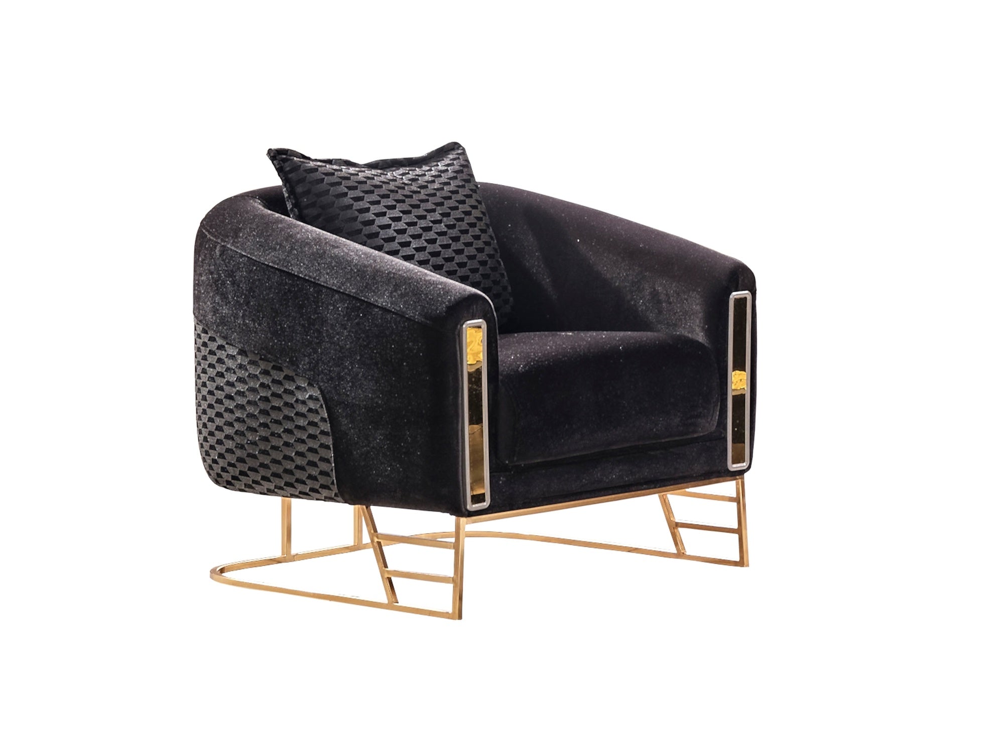 Romans 3-pieces (Sofa & Loveseat & Chair) Livingroom Set Black