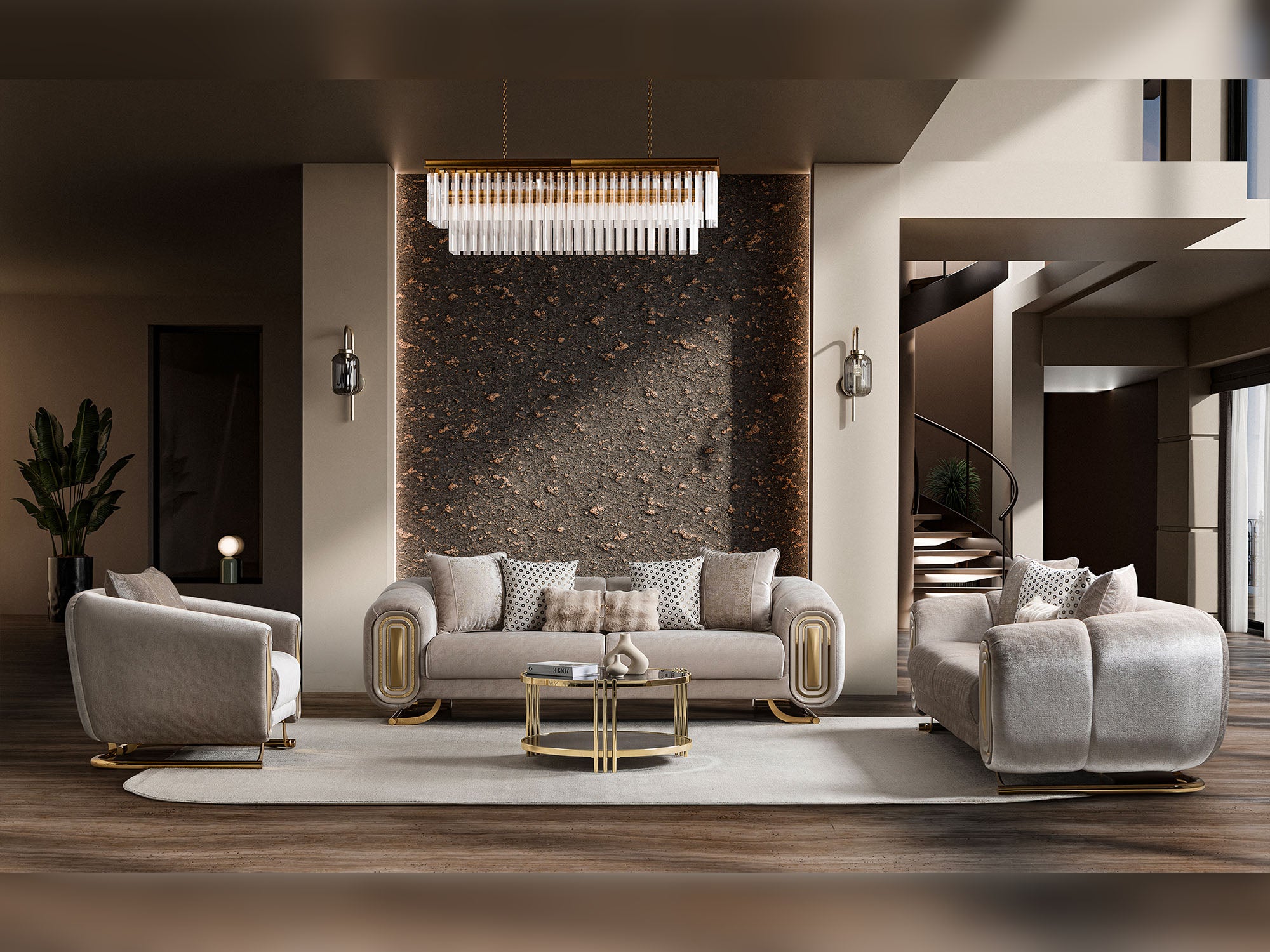 Romeo 3-pieces (Sofa & Loveseat & Chair) Livingroom Set