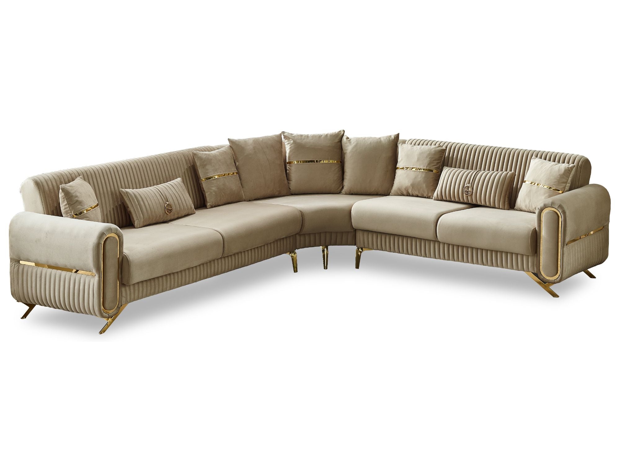 Royal Convertible Sectional Sofa Beige