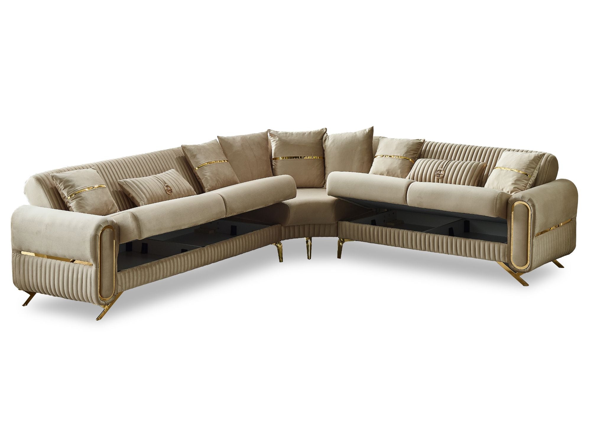 Royal Convertible Sectional Sofa Beige
