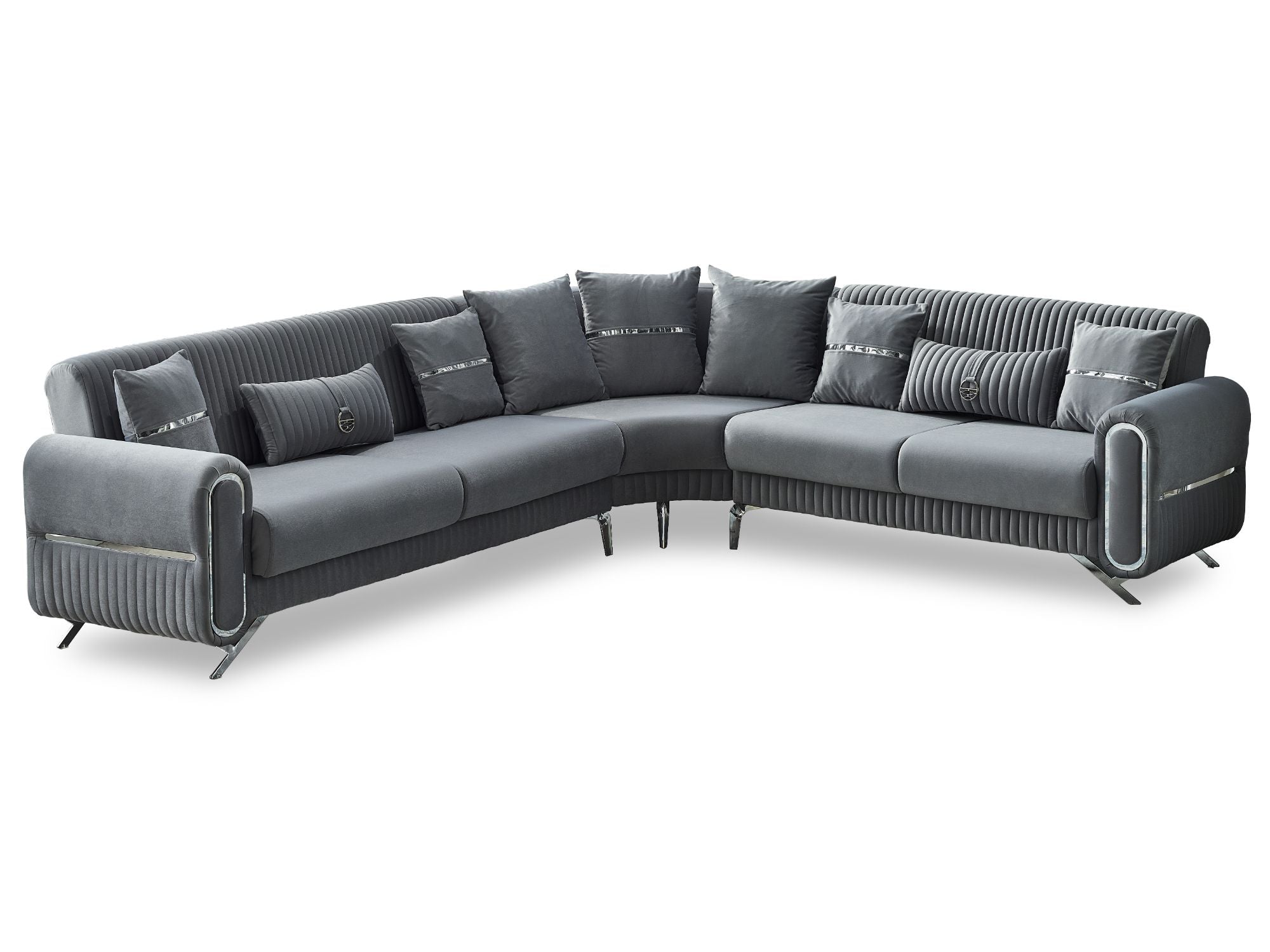 Royal Convertible Sectional Sofa Grey