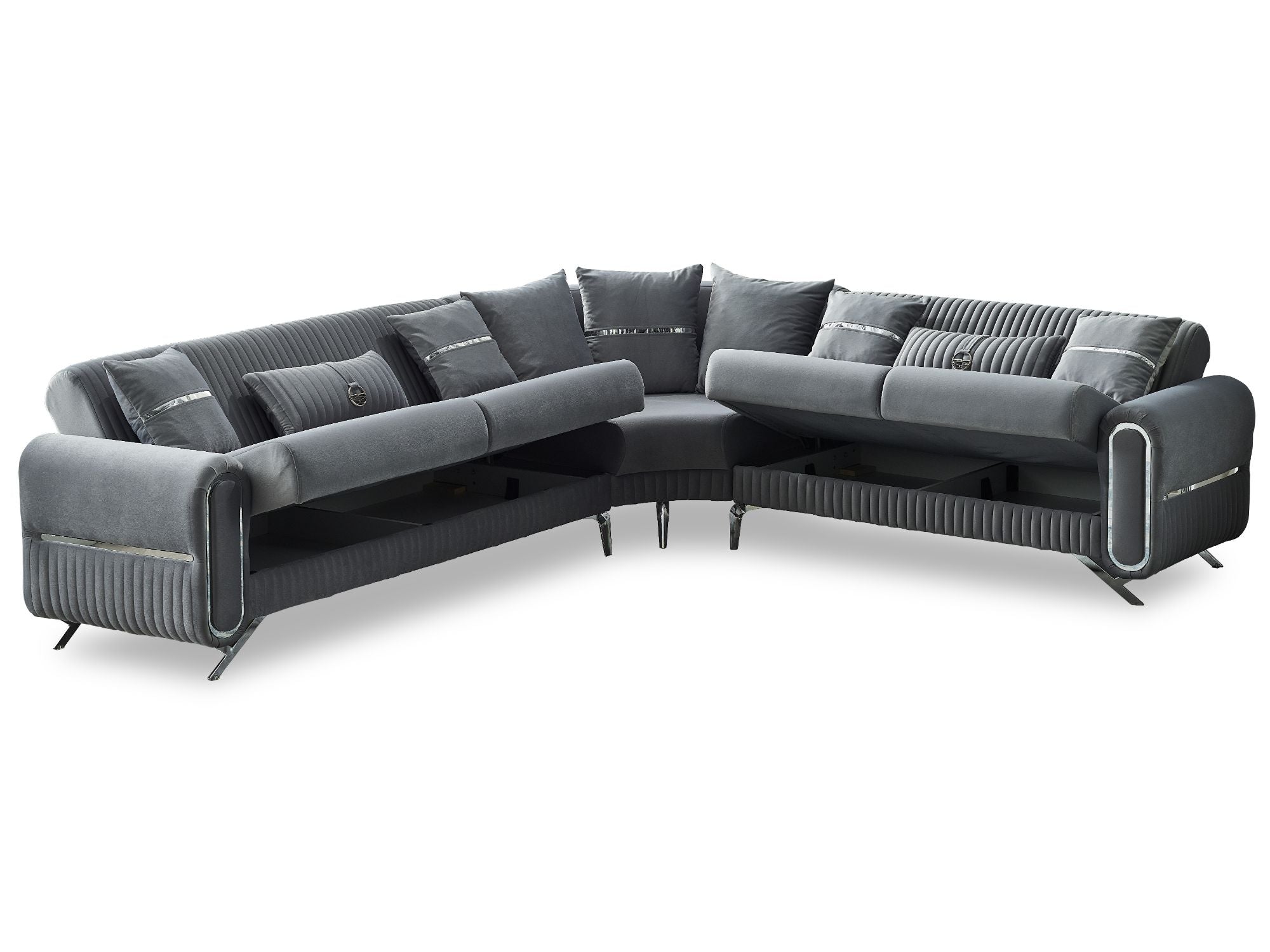 Royal Convertible Sectional Sofa Grey