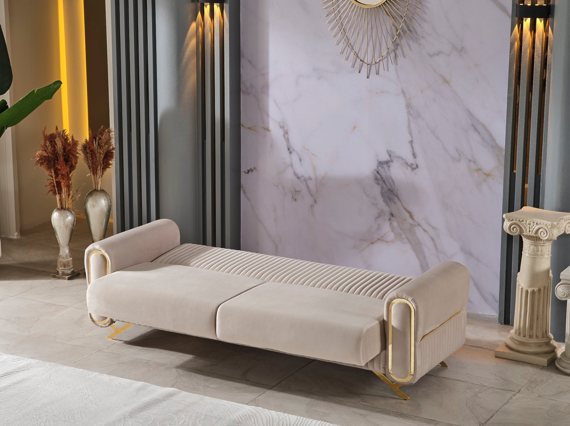 Royal 3-pieces (Sofa & Loveseat & Chair) Livingroom Set Beige
