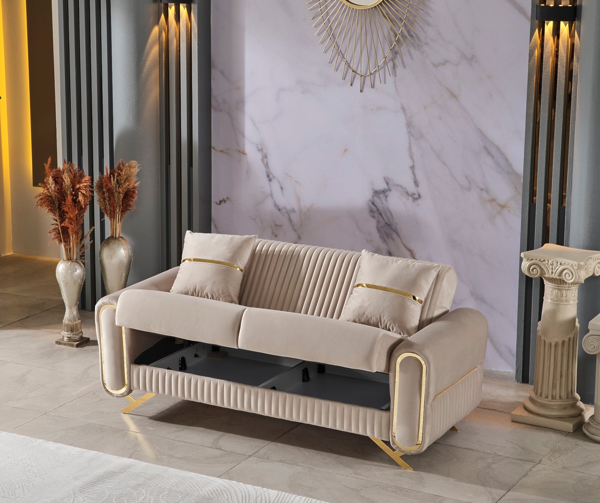 Royal 3-pieces (Sofa & Loveseat & Chair) Livingroom Set Beige