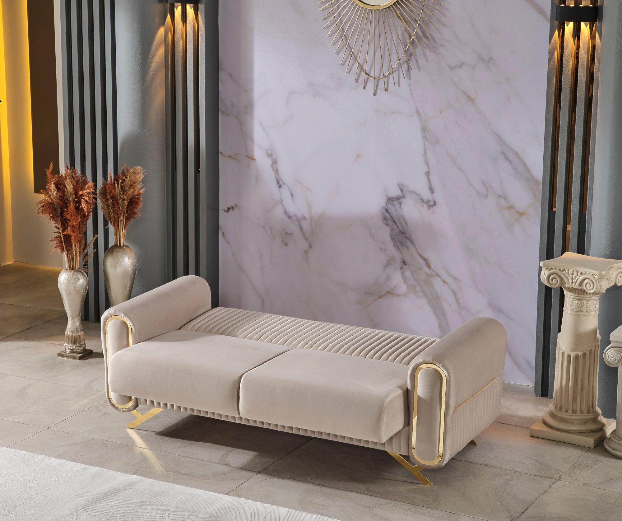 Royal 3-pieces (Sofa & Loveseat & Chair) Livingroom Set Beige