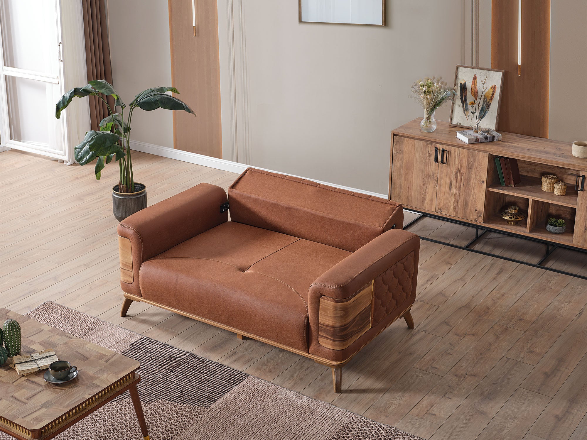 Ruby 3-pieces (Sofa & Loveseat & Chair) Livingroom Set Brick