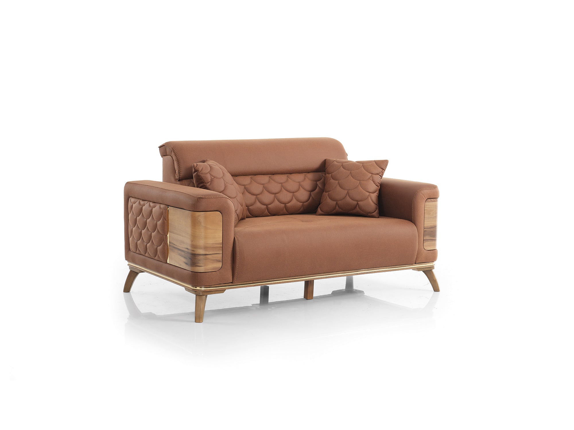 Ruby Convertible Loveseat Brick
