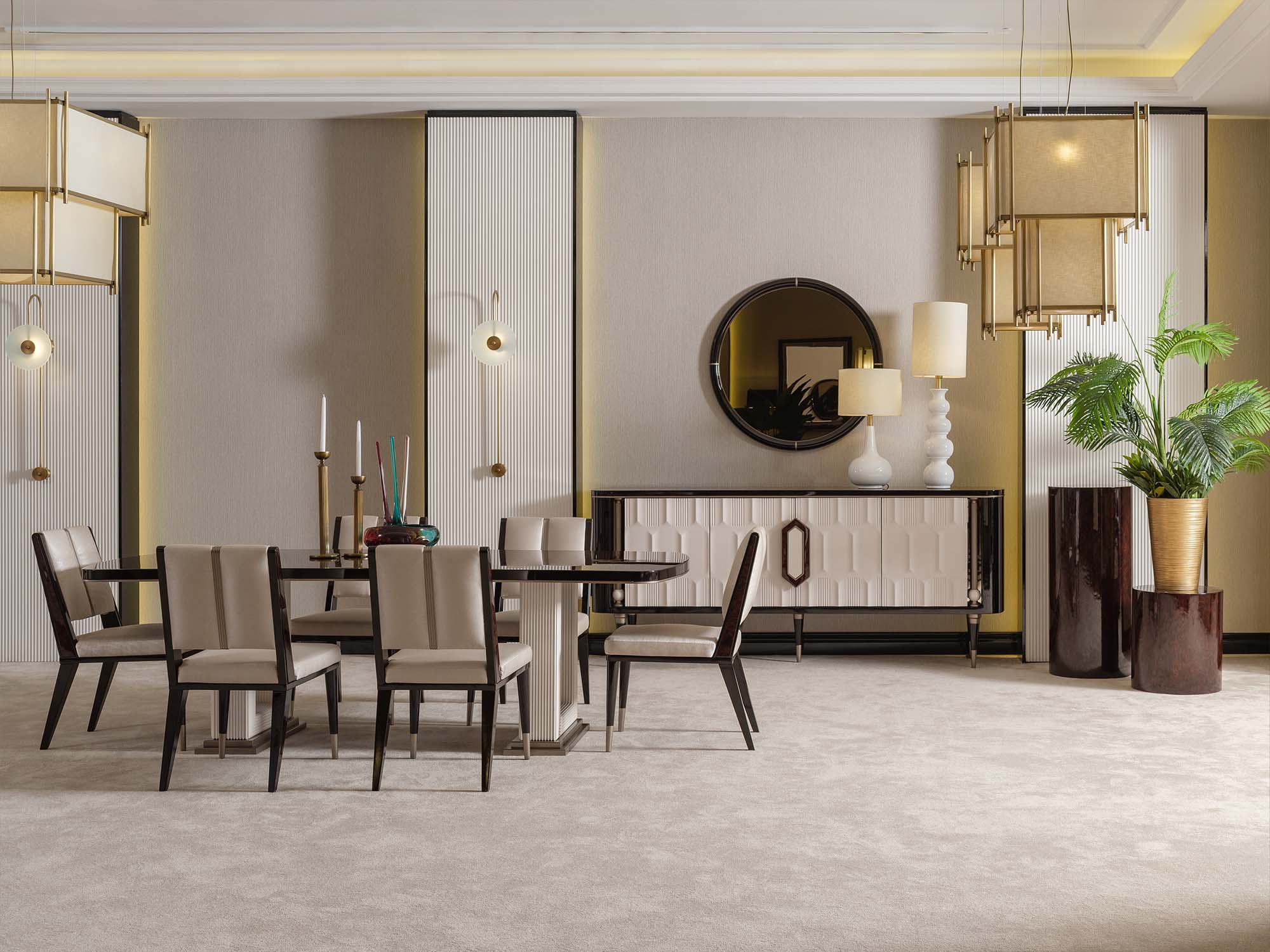 Senato Diningroom (Consol With Mirror & Dining Table & 6 Dining Chair)