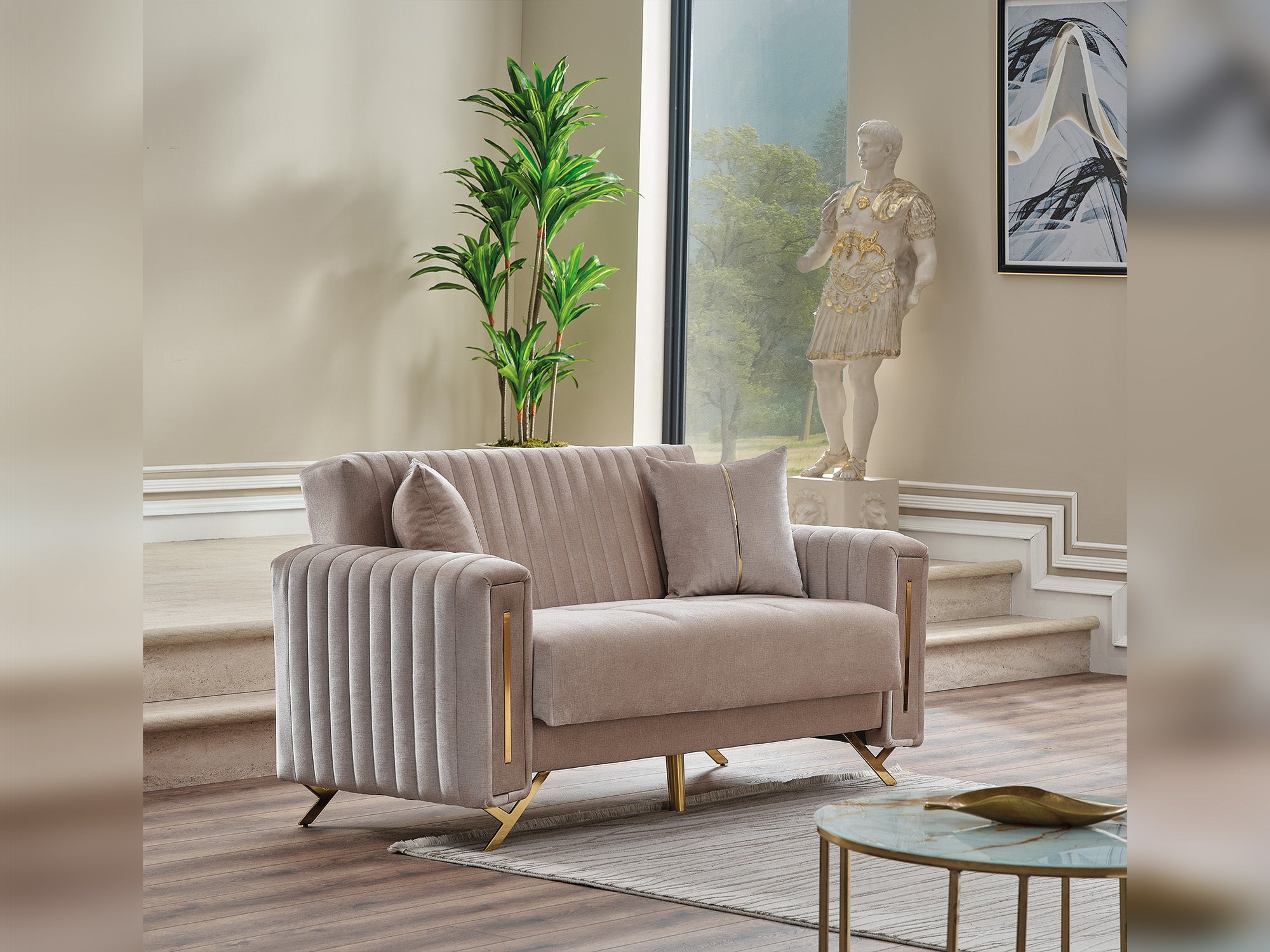 Senfoni Convertible Loveseat Beige