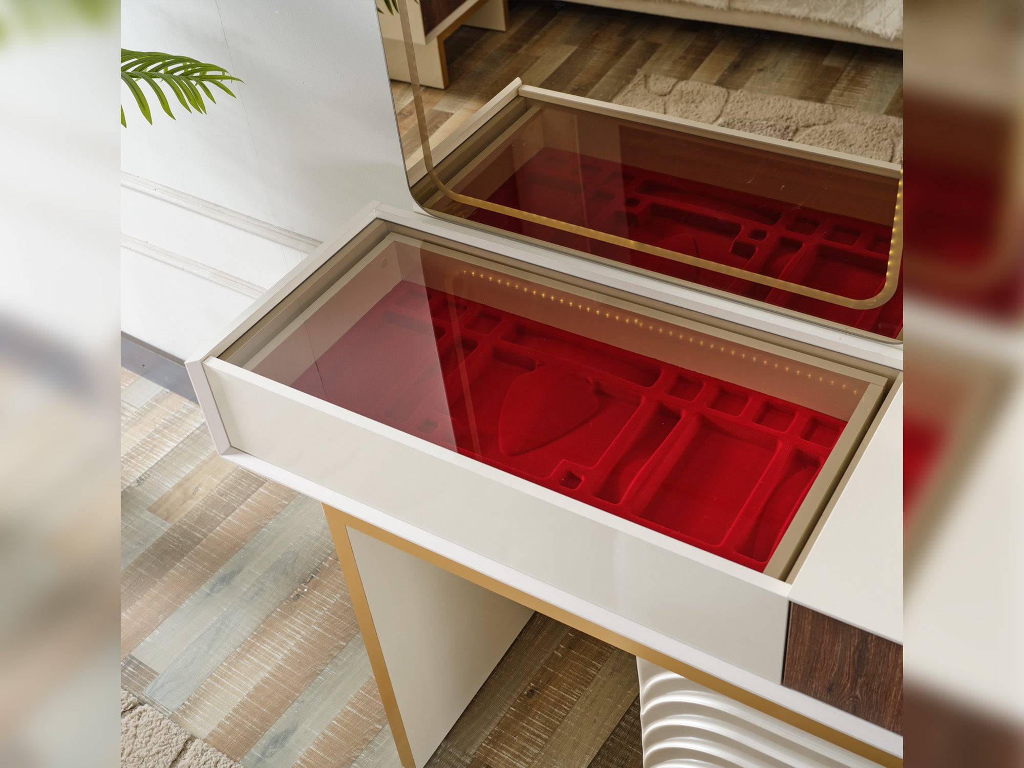 Sidney Bedroom (Queen Frame With Headboard & Dresser With Mirror & Ottoman & 2 Nightstand)