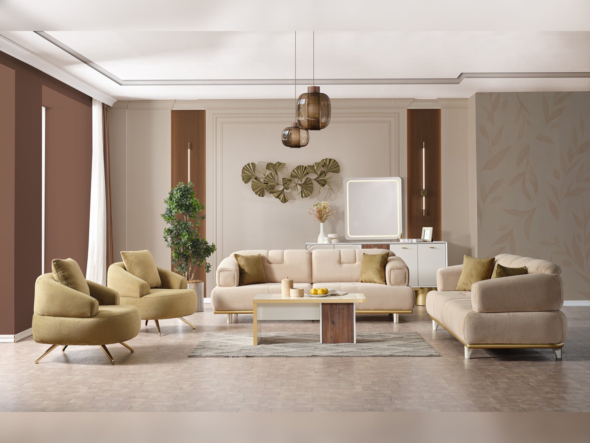 Sidney 3-pieces (Sofa & Loveseat & Chair) Livingroom