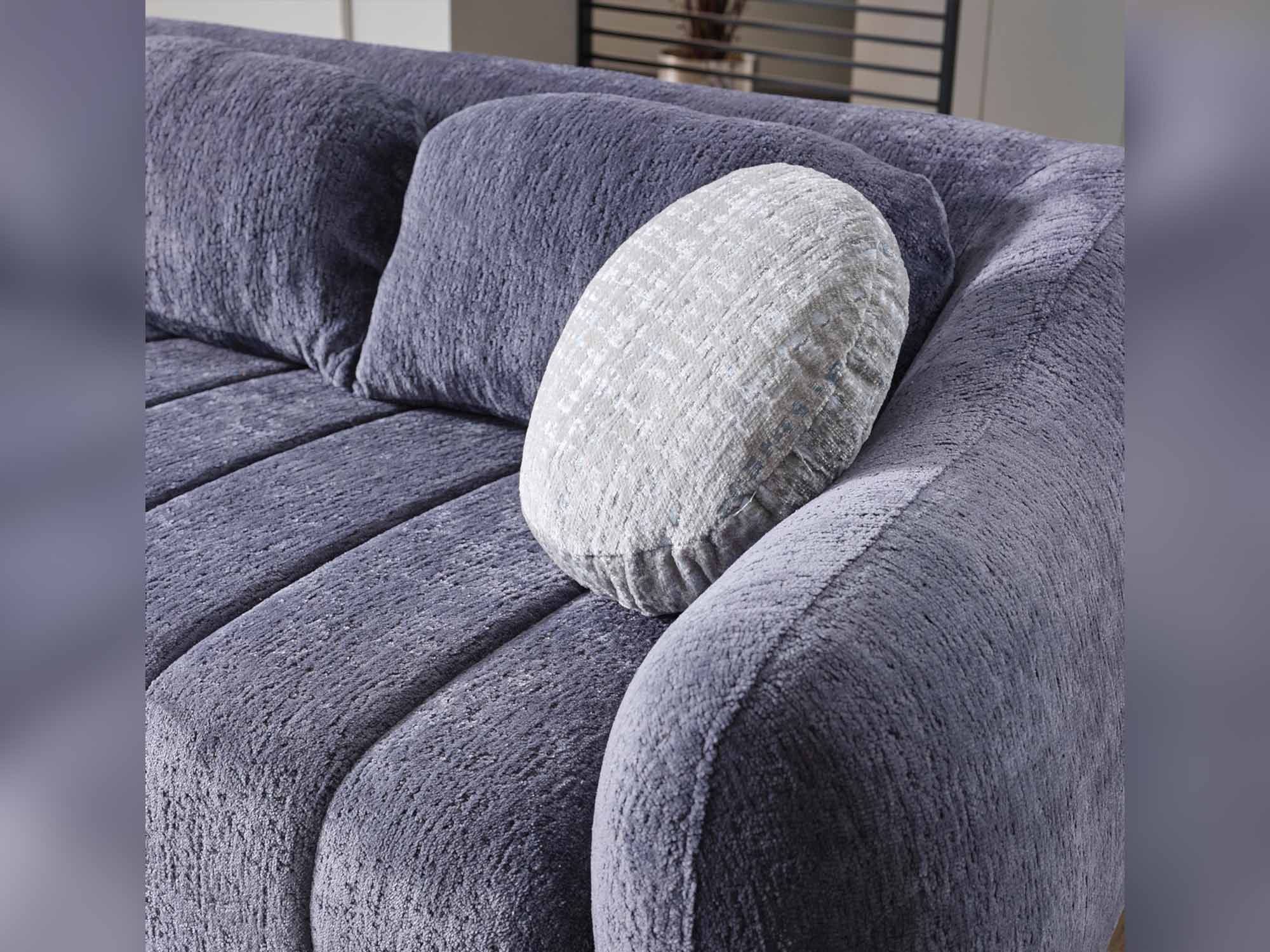 Snowy 3-pieces (Sofa & Loveseat & Swivel Chair) Livingroom Set Anthrac