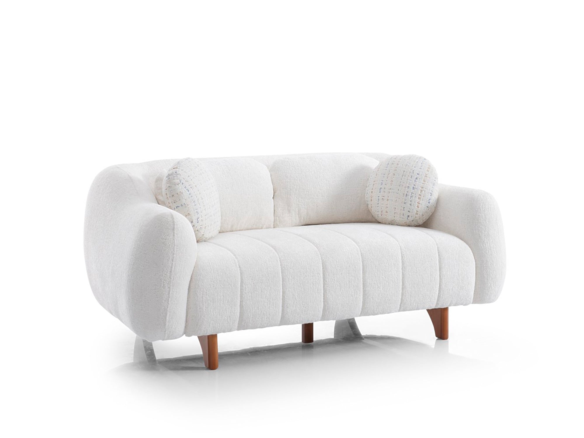 Snowy Stationary Loveseat Cream