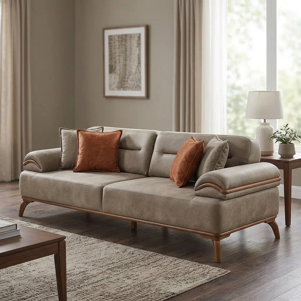 Mia Convertible Sofa Beige