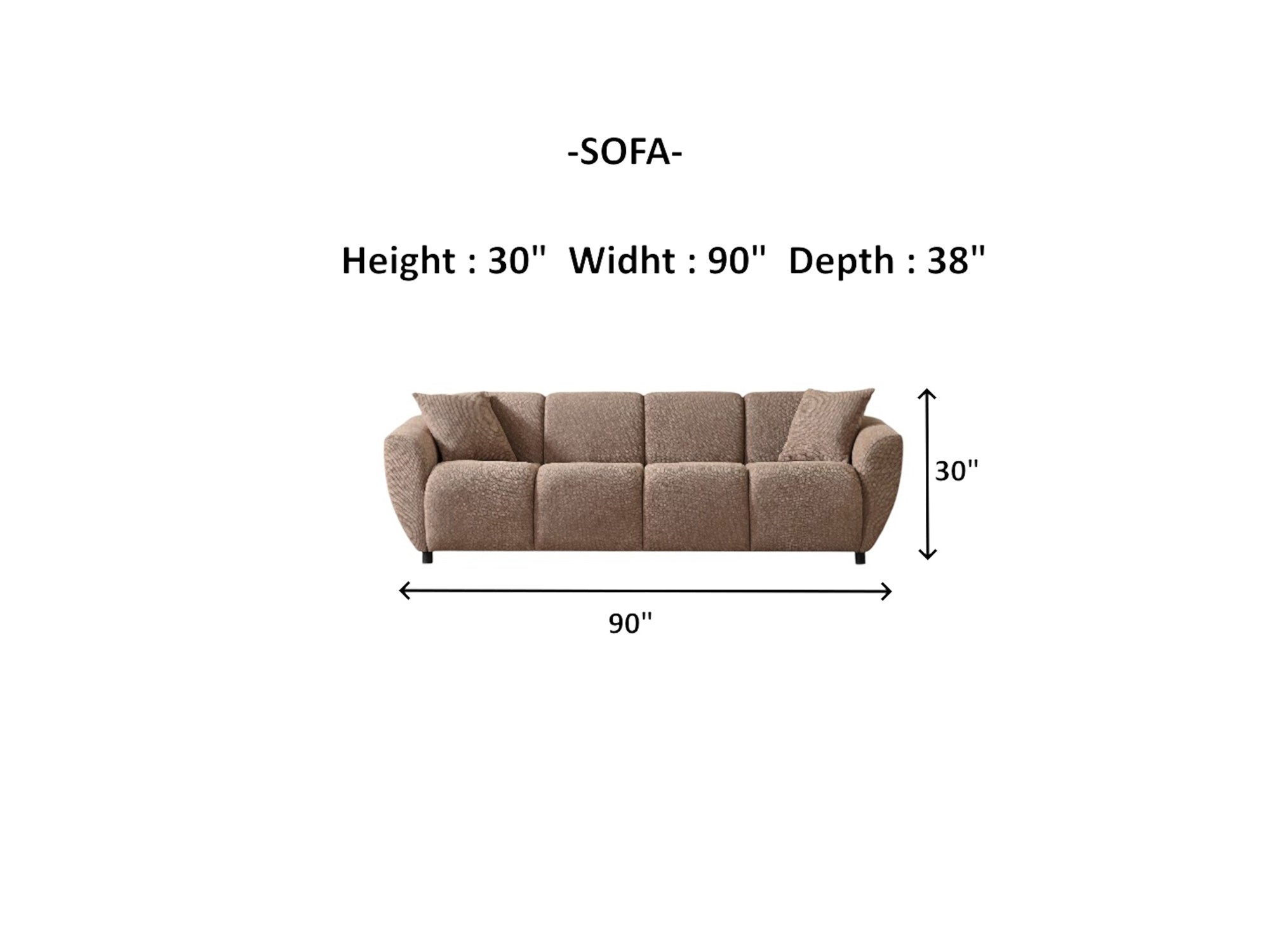 Vizyon 3-pieces (Sofa & Loveseat & Chair) Livingroom Set Brown