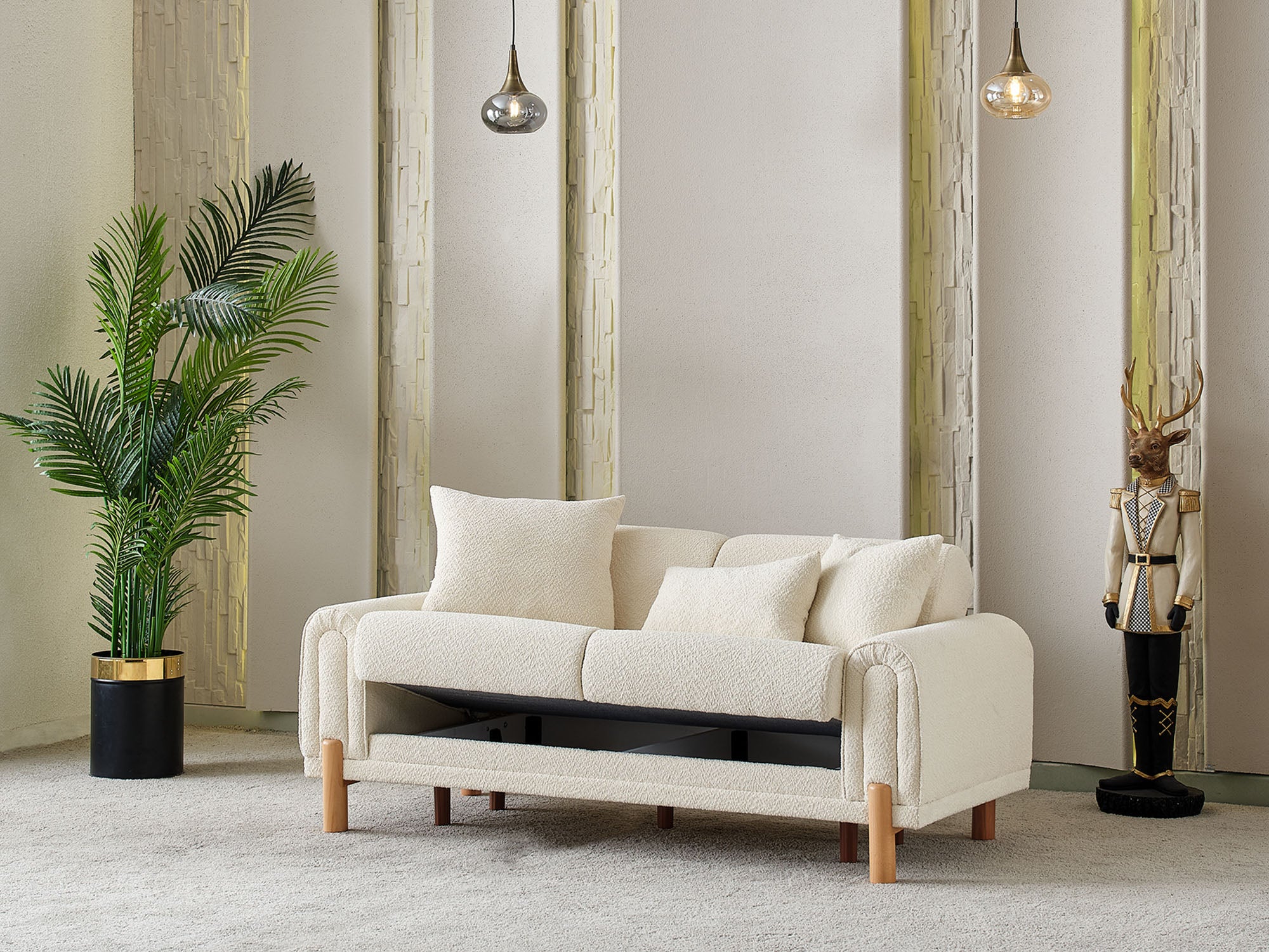 Soho 3-pieces (Sofa & Loveseat & Chair) Livingroom Set Cream