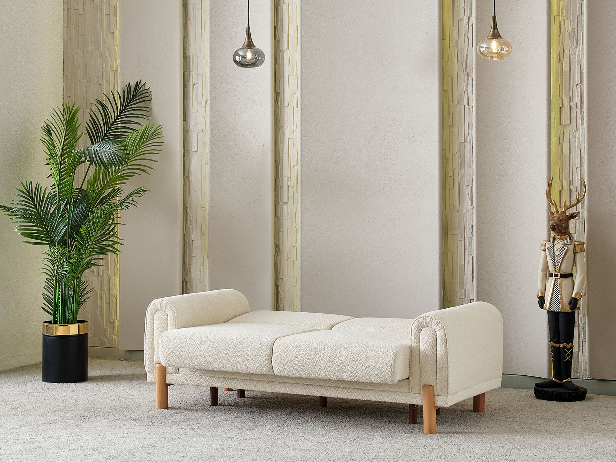 Soho 3-pieces (Sofa & Loveseat & Chair) Livingroom Set Cream