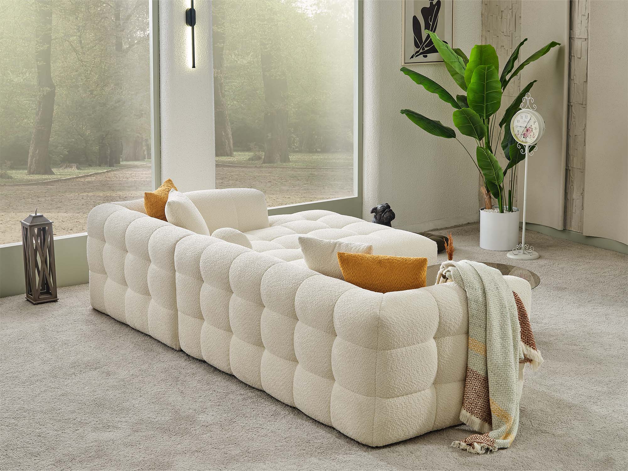 Teddy Sectional Sofa Cream